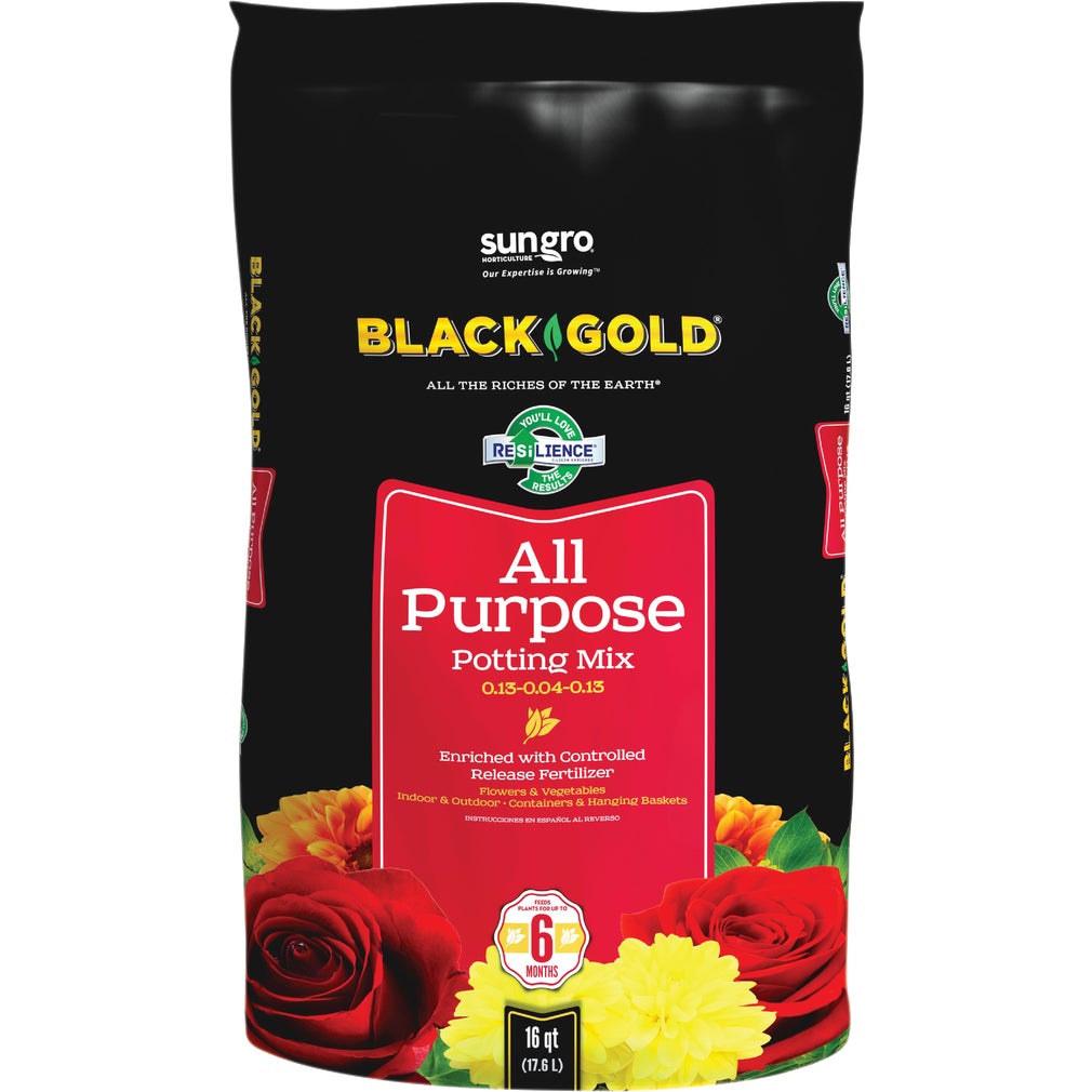 BlackGold - Premium All Purpose Potting Mix - 16 Quart Soil for Thriving Plants