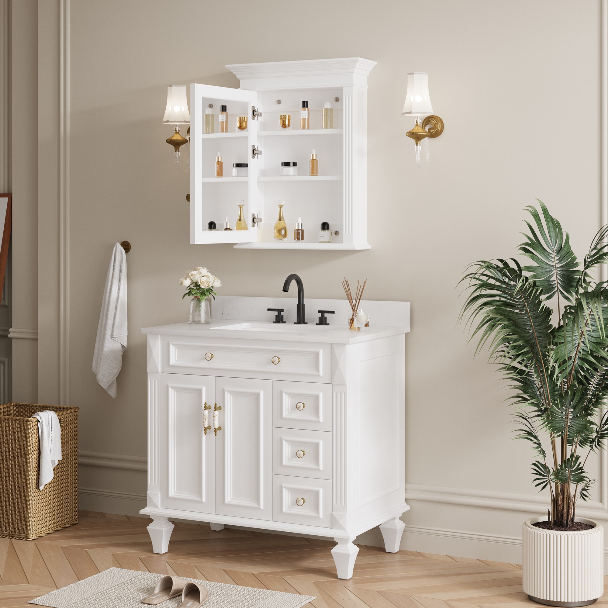 CALVON ZUBG-WT2430 Bathroom-Medicine-Cabinets - View #2