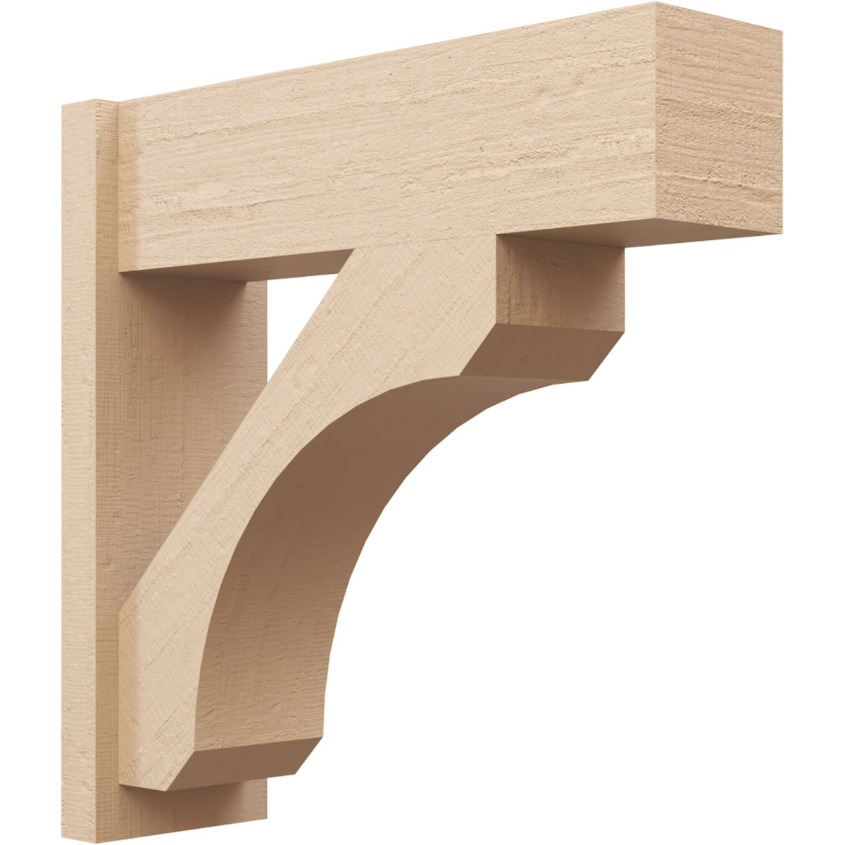 Ekena Millwork 2133186 Timberthane Rough Cedar Faux Wood Legacy Block Outlooker 8-in W x 26-in D x 26-in H Primed Tan