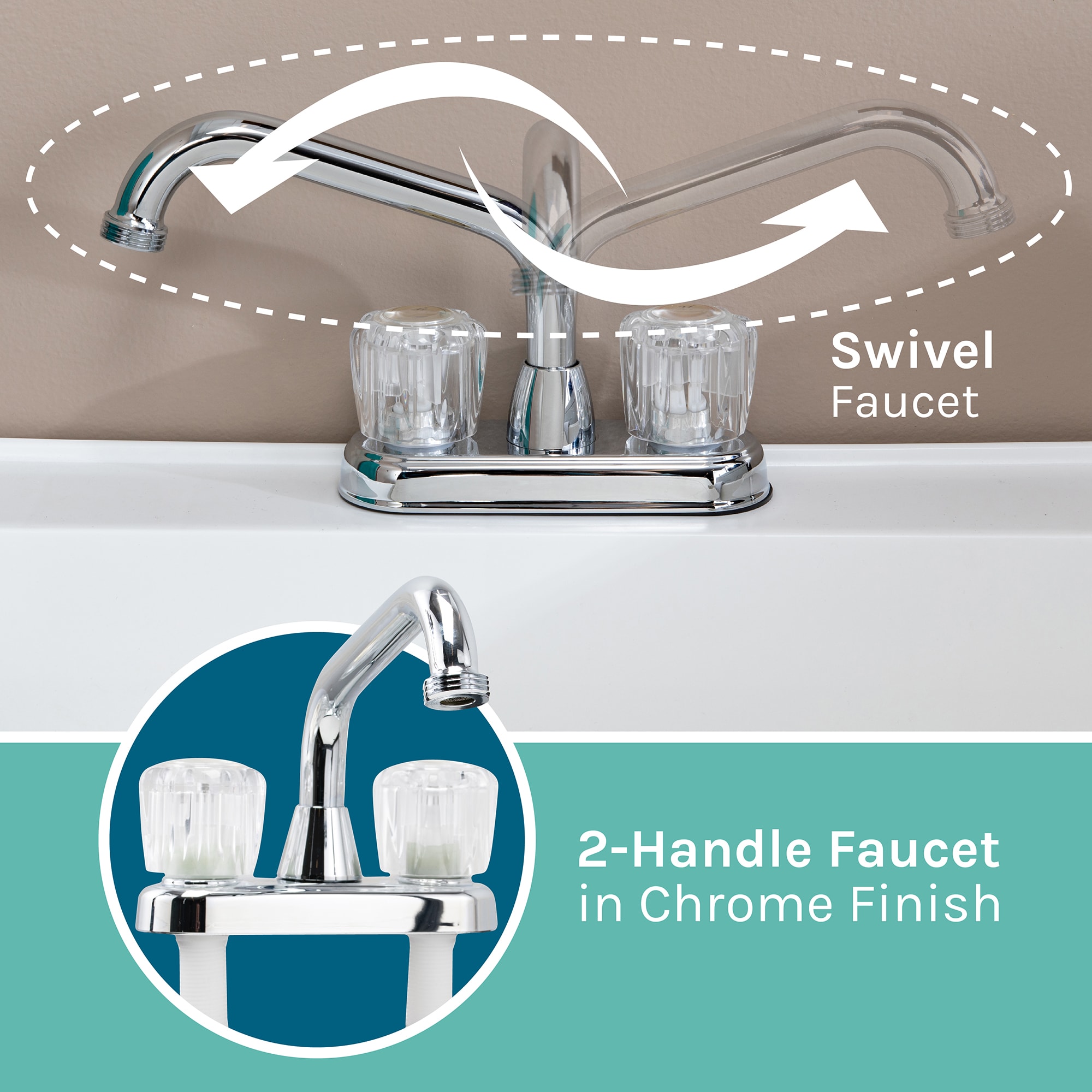 24.75" White Thermoplastic Freestanding Utility Sink with Chrome Faucet
