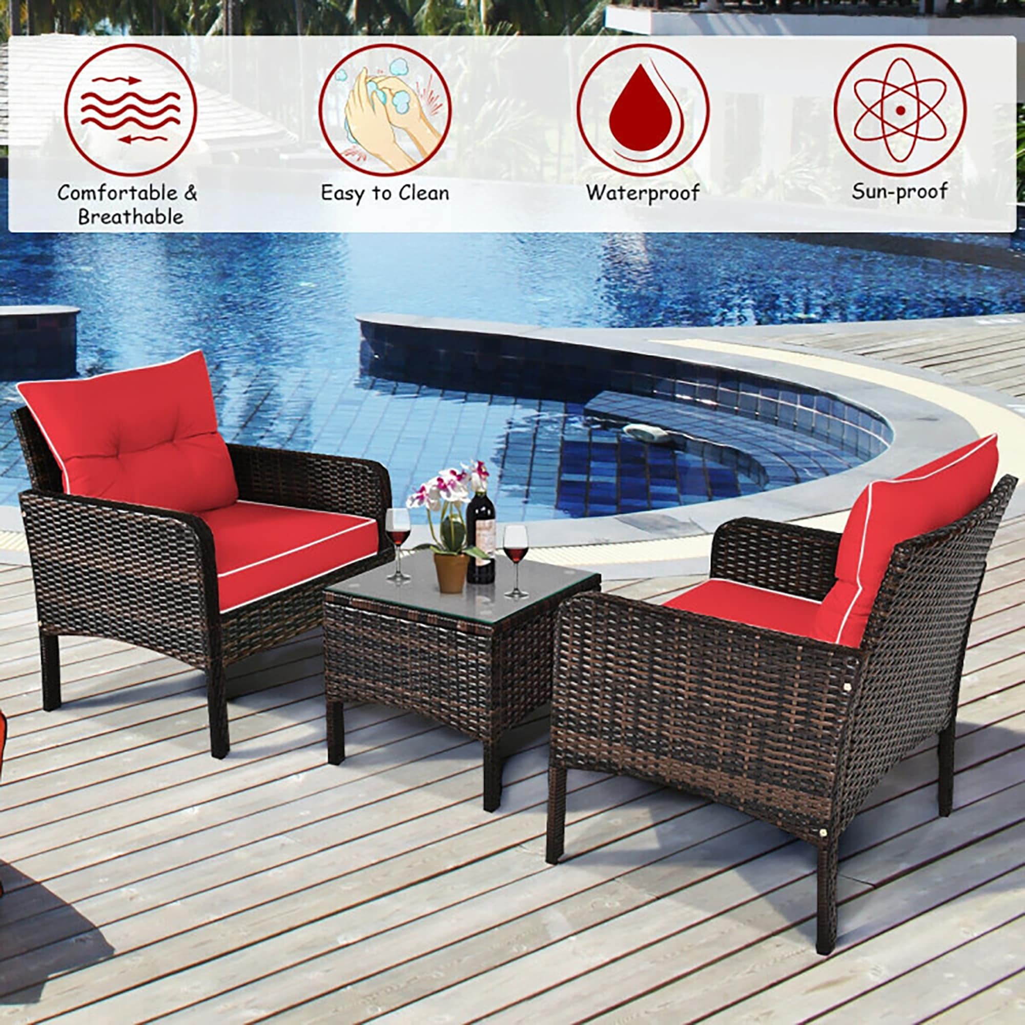 CASAINC CEW-HZ012RDDB05 Patio-Conversation-Sets - View #4
