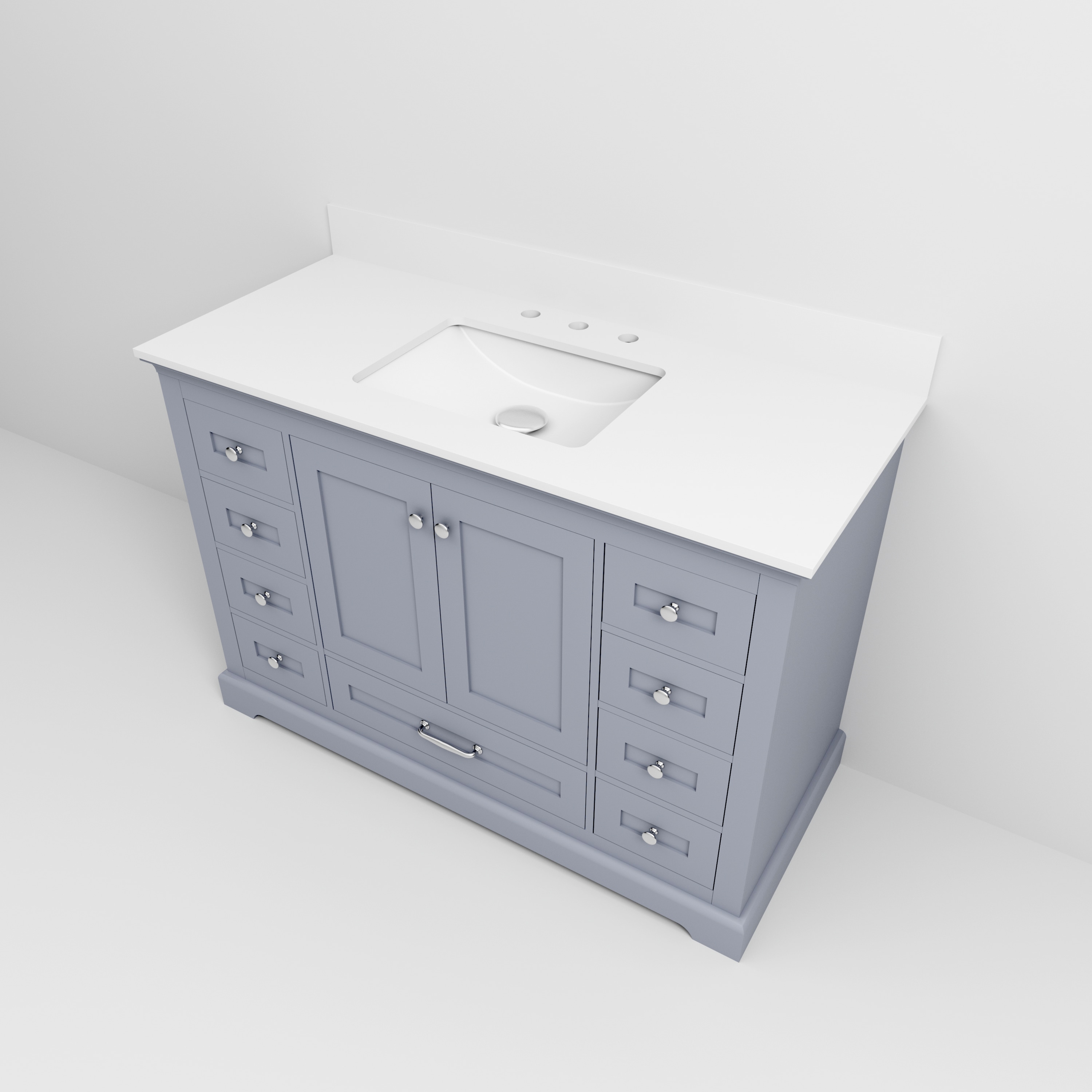 Dukes 48" Dark Grey Single Bath Vanity with Marble Top