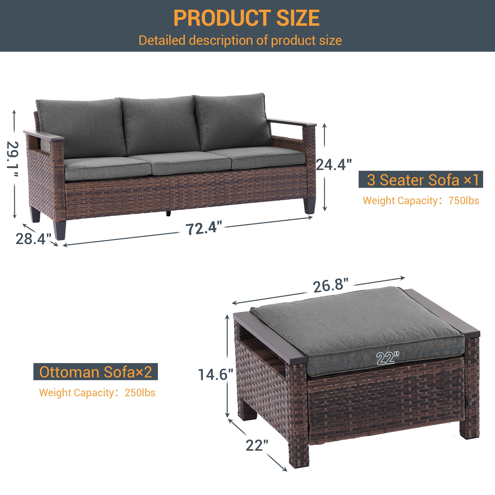 Sonkuki SD-PS-126S1BBK Patio-Conversation-Sets - View #2