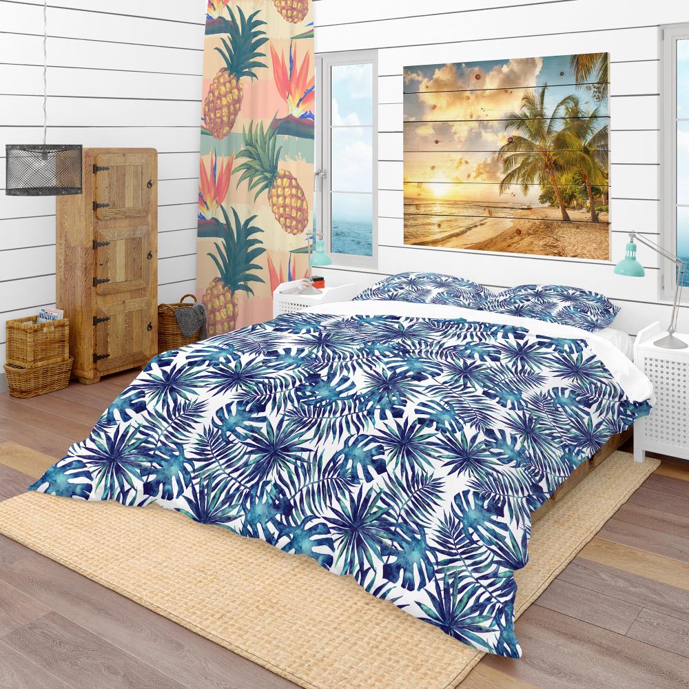 Designart BED18703-T 3-Piece Blue Twin Duvet Cover Set