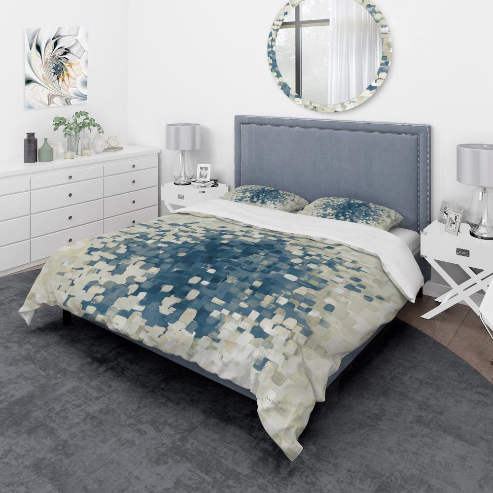 Designart BED30353-K 3 -Piece Blue King Duvet cover Set