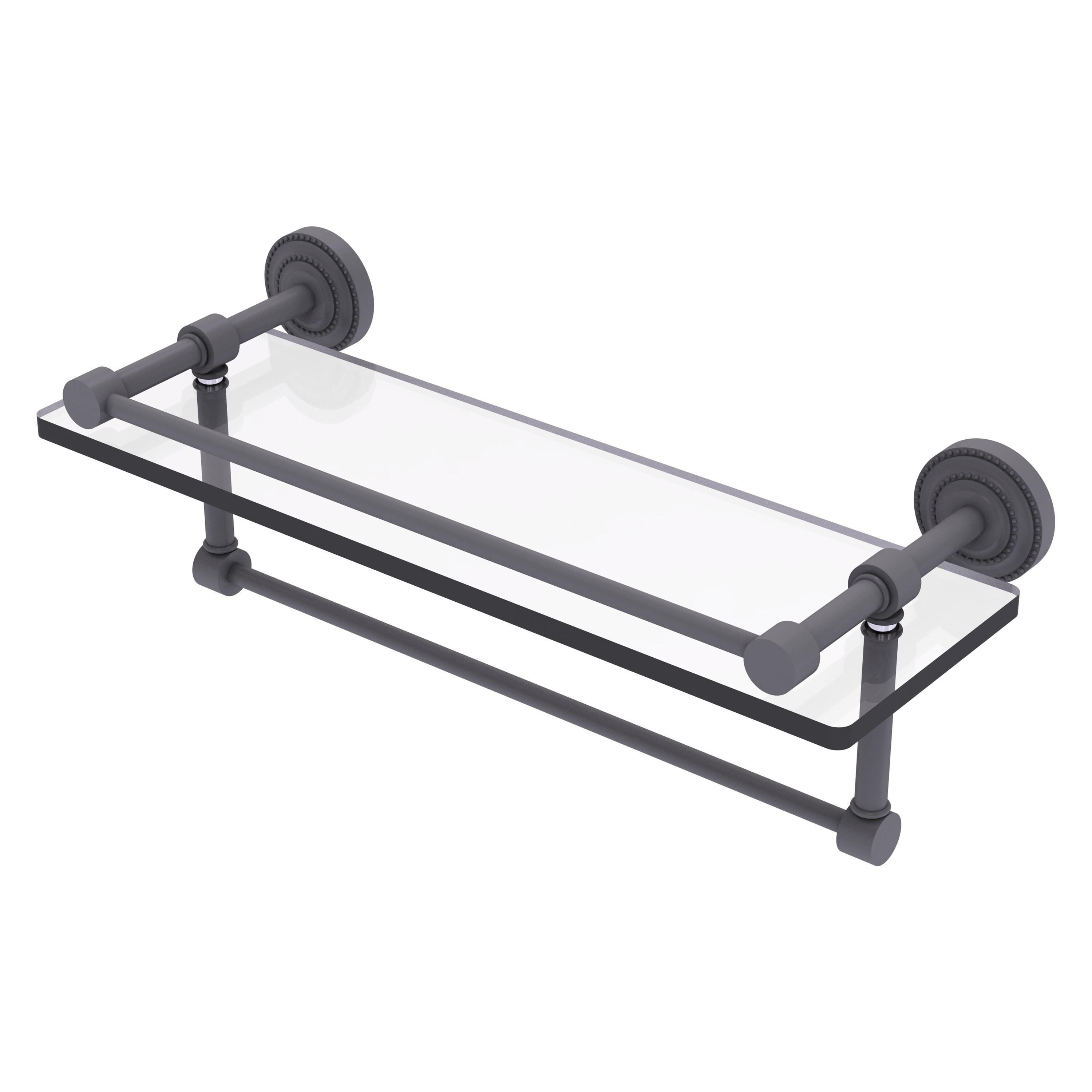 Allied Brass DT-1TB/16-GAL-GYM Dottingham Matte Gray Wall mount Bathroom Shelf ( 16-in x 5-in x 5-in )