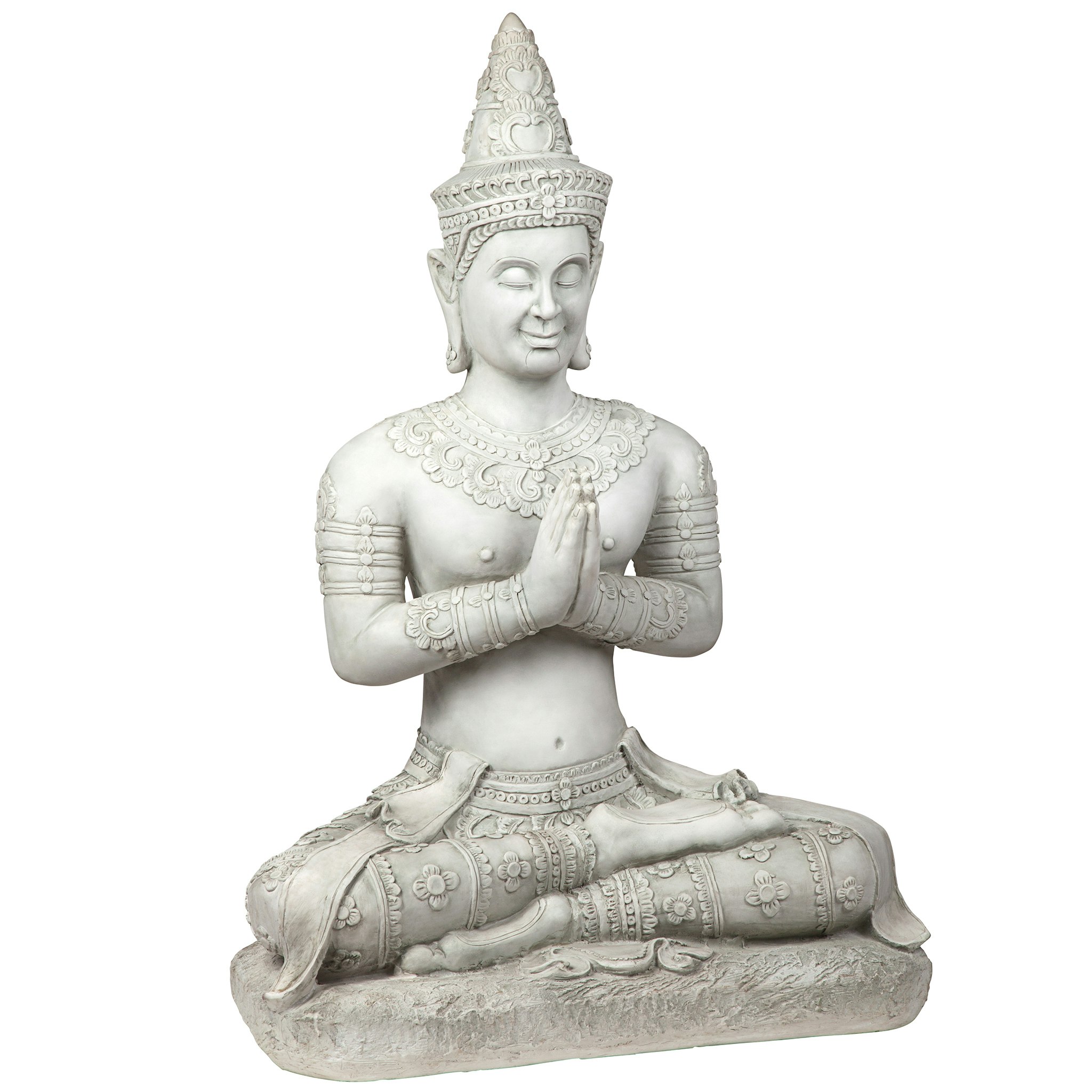 Design Toscano KY69963 46.5-Inches H x 31.5-Inches W Off-white Buddha Garden Statue
