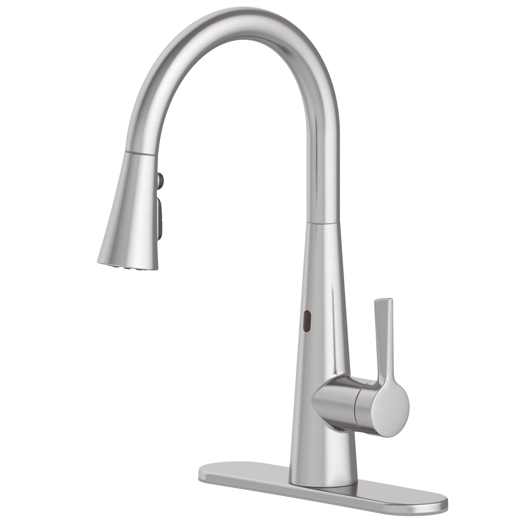 allen + roth 67947W-130802 Stainless Steel PVD Single Handle Deck-mount Kitchen Faucet ( Deck Plate Included )