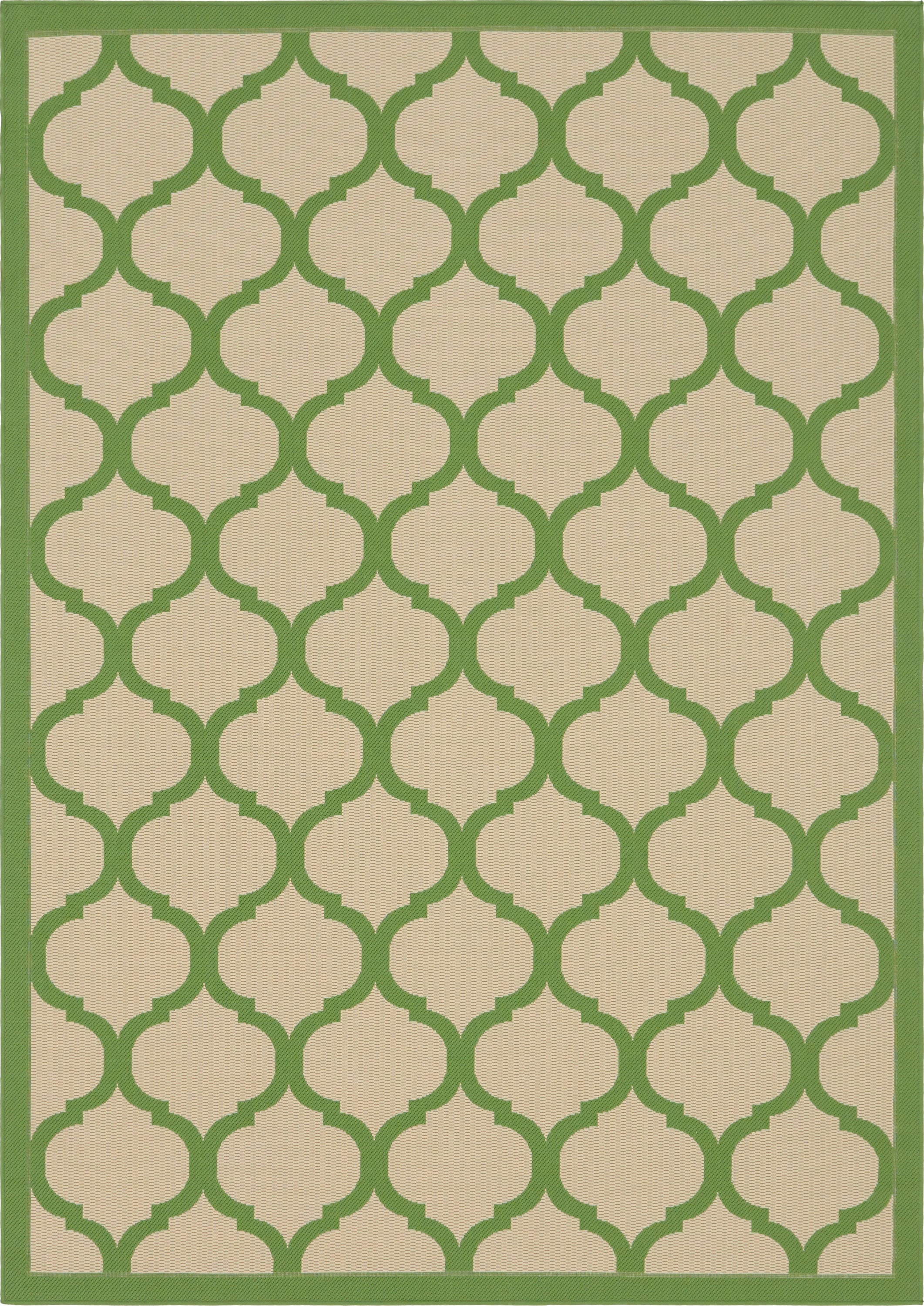 7' X 10' Green Moroccan Indoor Outdoor Area Rug
