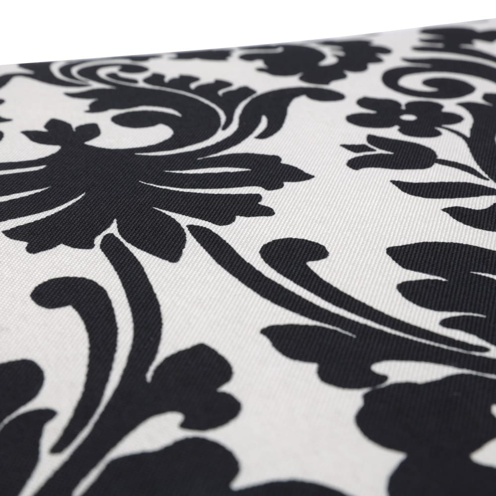 Black and Off-White Damask Outdoor Throw Pillows, Set of 2