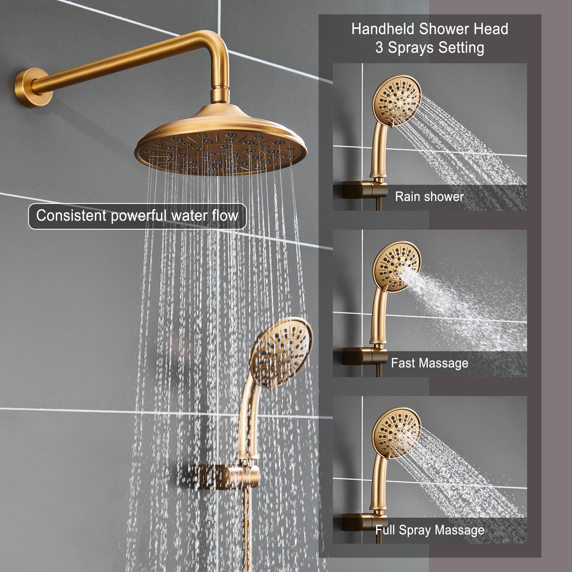 Clihome CHMS-12BN-A3809 Showerhead-Bar-Panels - View #5