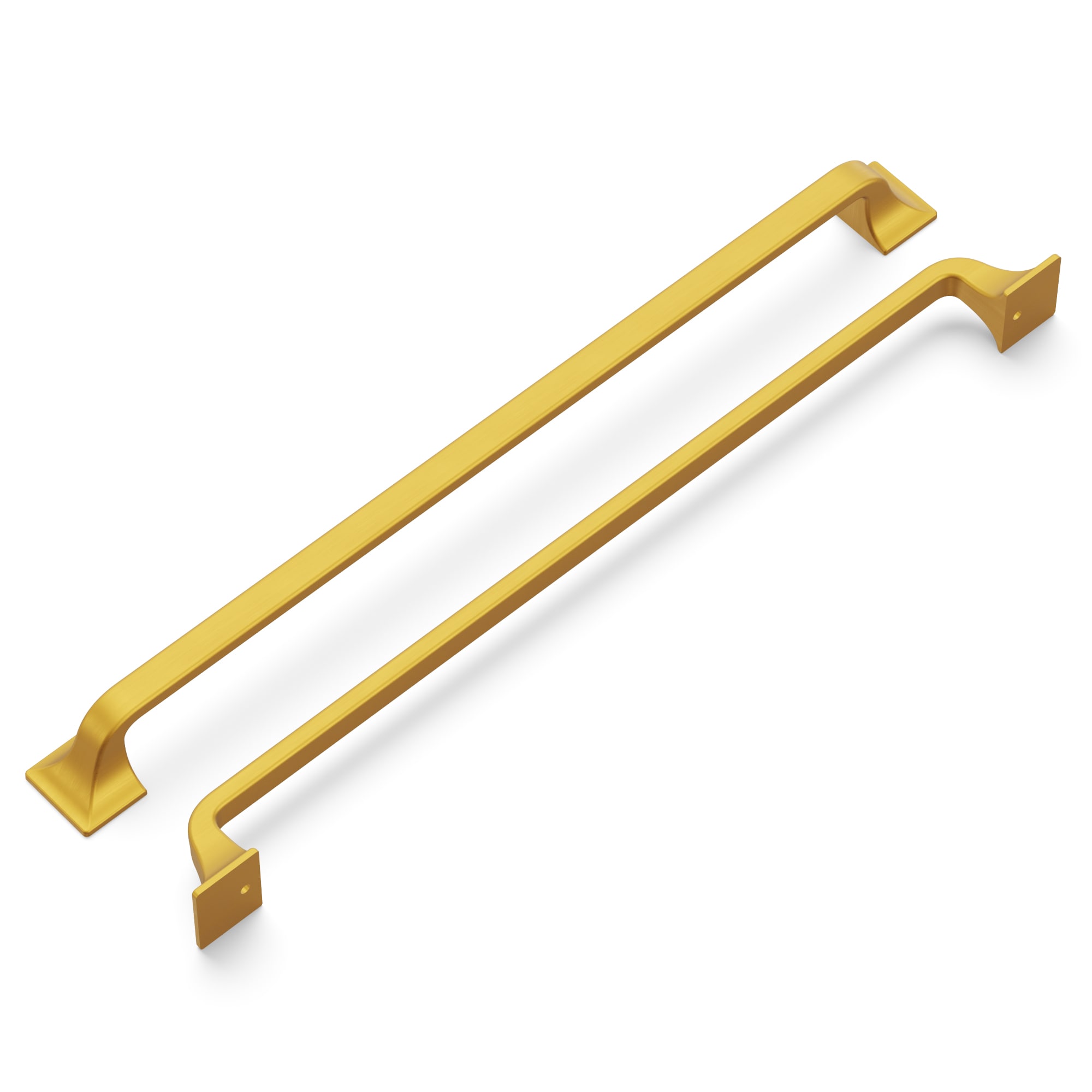 Hickory Hardware H076706-BGB-5B Forge 12-in , 305mm Center to Center Brushed Golden Brass Rectangular Handle For Use on Appliances Drawer Pulls 5 -Pack