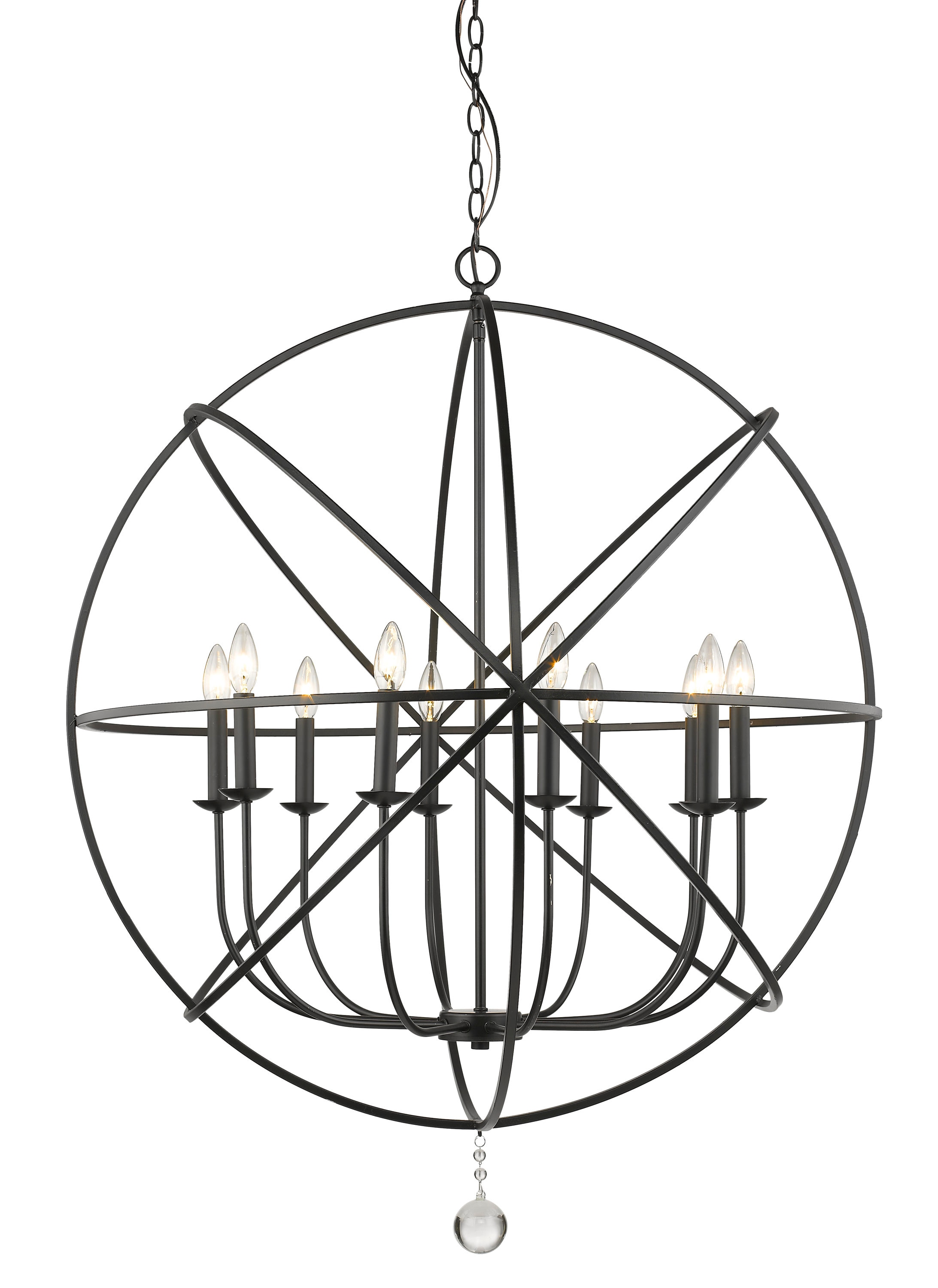 Z-Lite 458-36MB Tull 10 -Light Matte Black Modern/contemporary For Use in Dining Rooms, Foyers, Kitchens, Living Rooms Chandelier