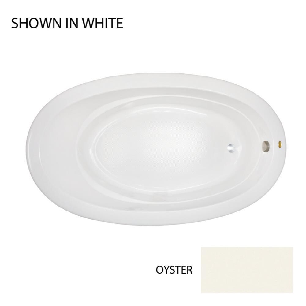 Riva 72 in. x 42 in. Acrylic Oval Drop-in Bathtub in White