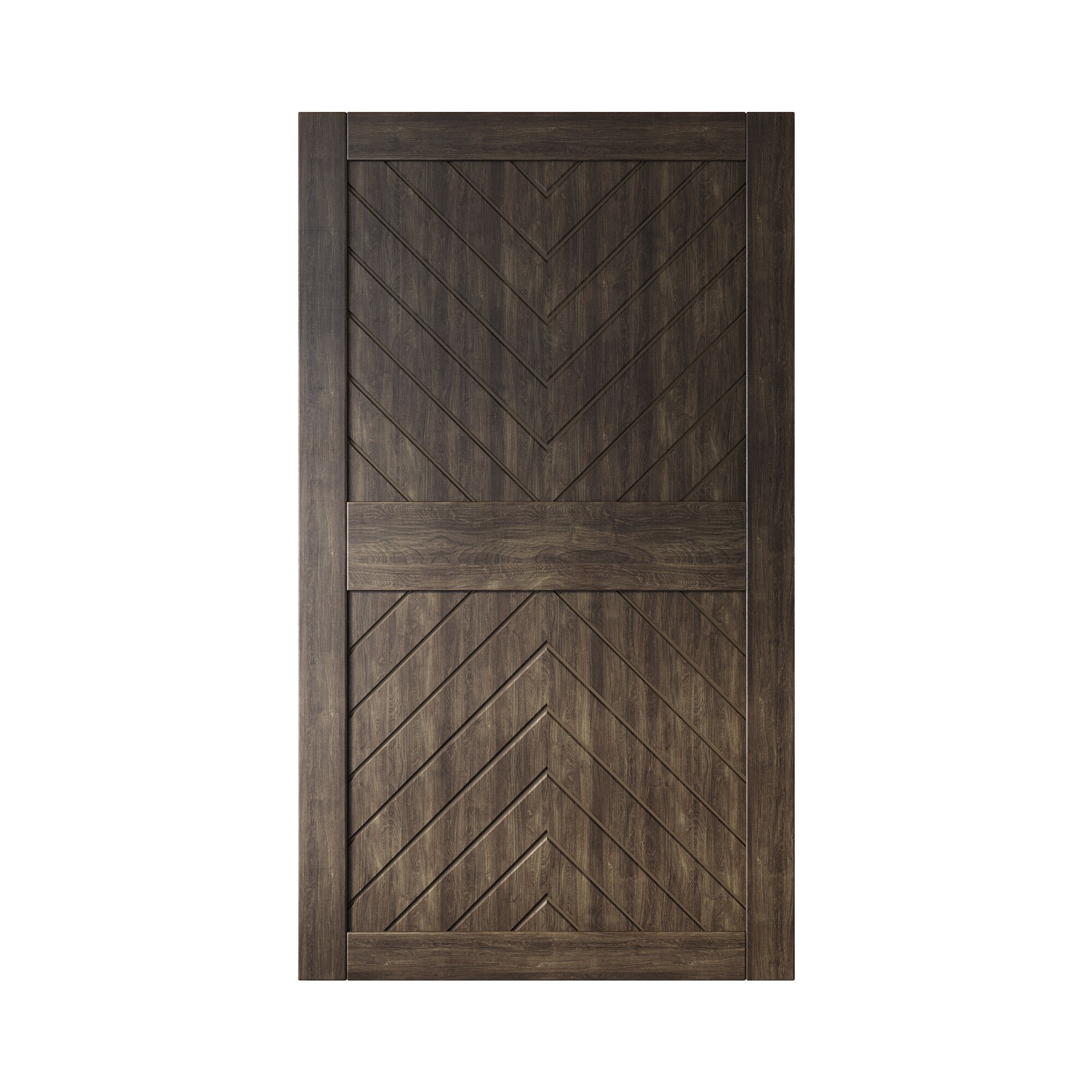 HOMACER JT4-4284-EB 42-in x 84-in Ebony Herringbone Pine Wood Solid core Single Barn Door (Hardware Not Included)