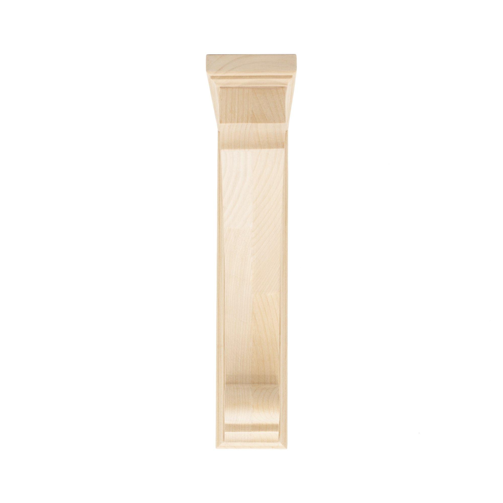 10" Unfinished Alder Traditional Plain Wood Corbel Bracket