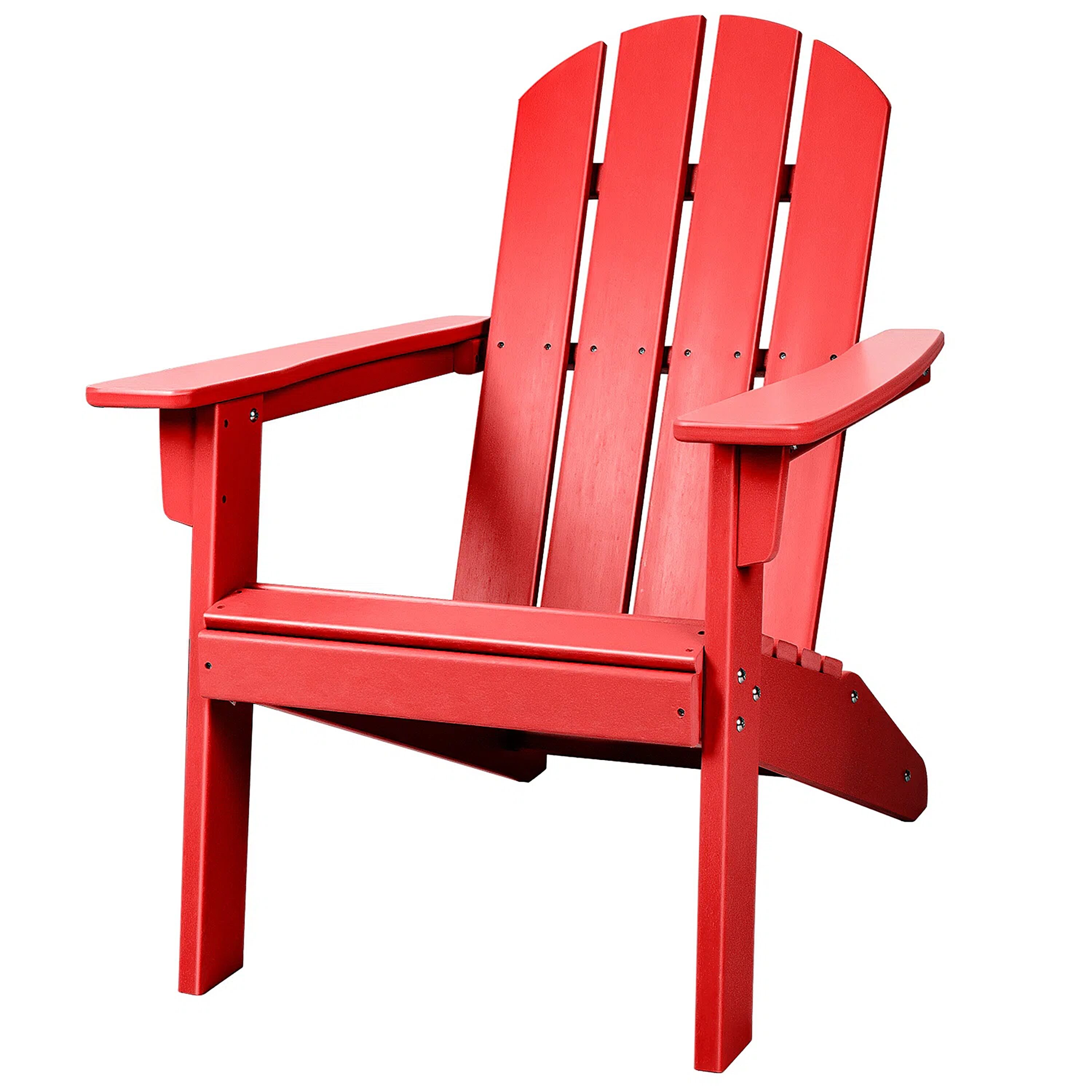 Vineego LS-PC210F1 Adirondack Chair Red Plastic Frame Stationary Adirondack Chair with Slat Seat