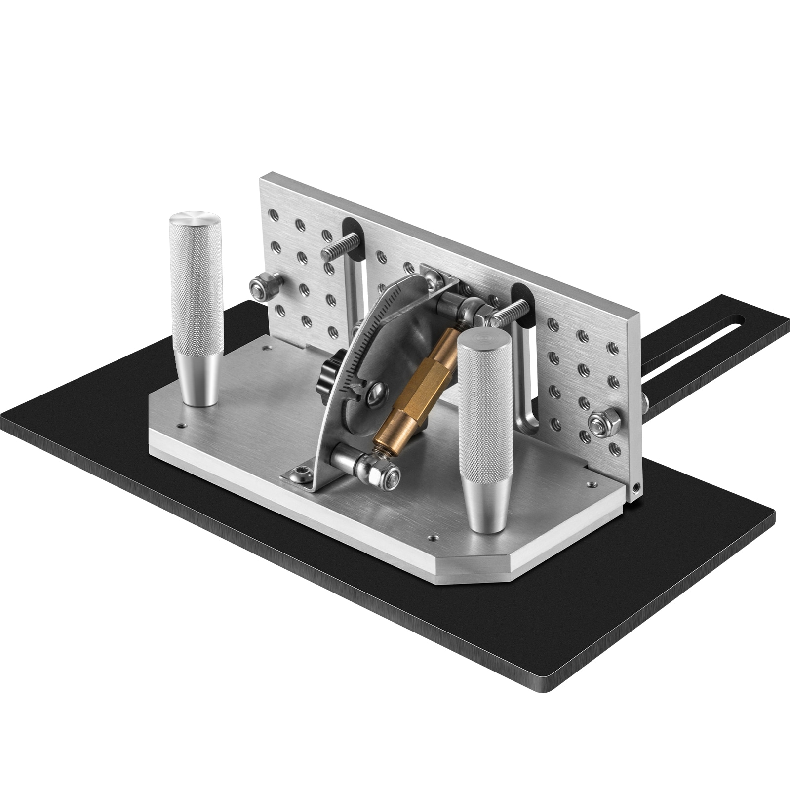 GIVIMO Belt Grinder Knife Sharpening Jig 7-3/4-in Sharpening Locator 85 to 115 Adjustable Angle with Tool Holder Dual Knurled Aluminum Handles for Belt Sander