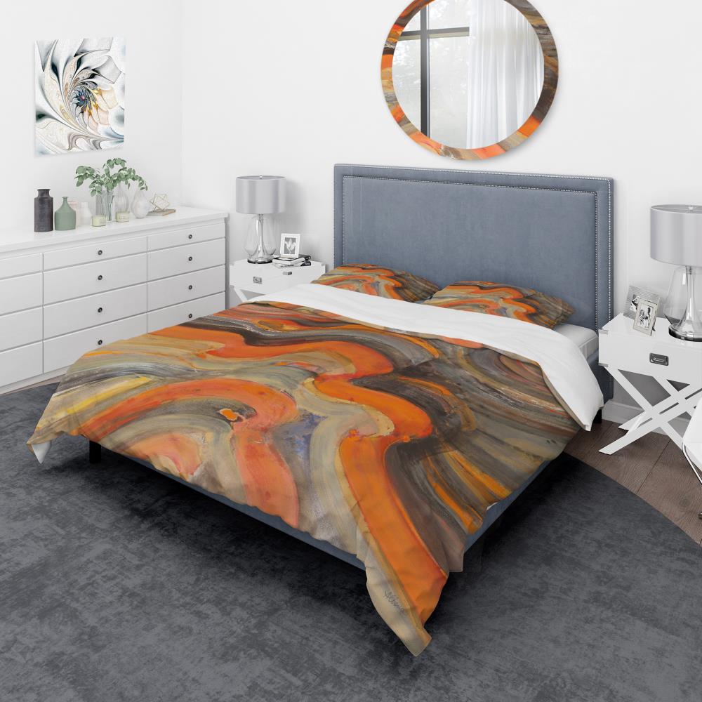 Designart BED30924-T N/AN/A 3 -Piece Gold Twin Duvet cover Set