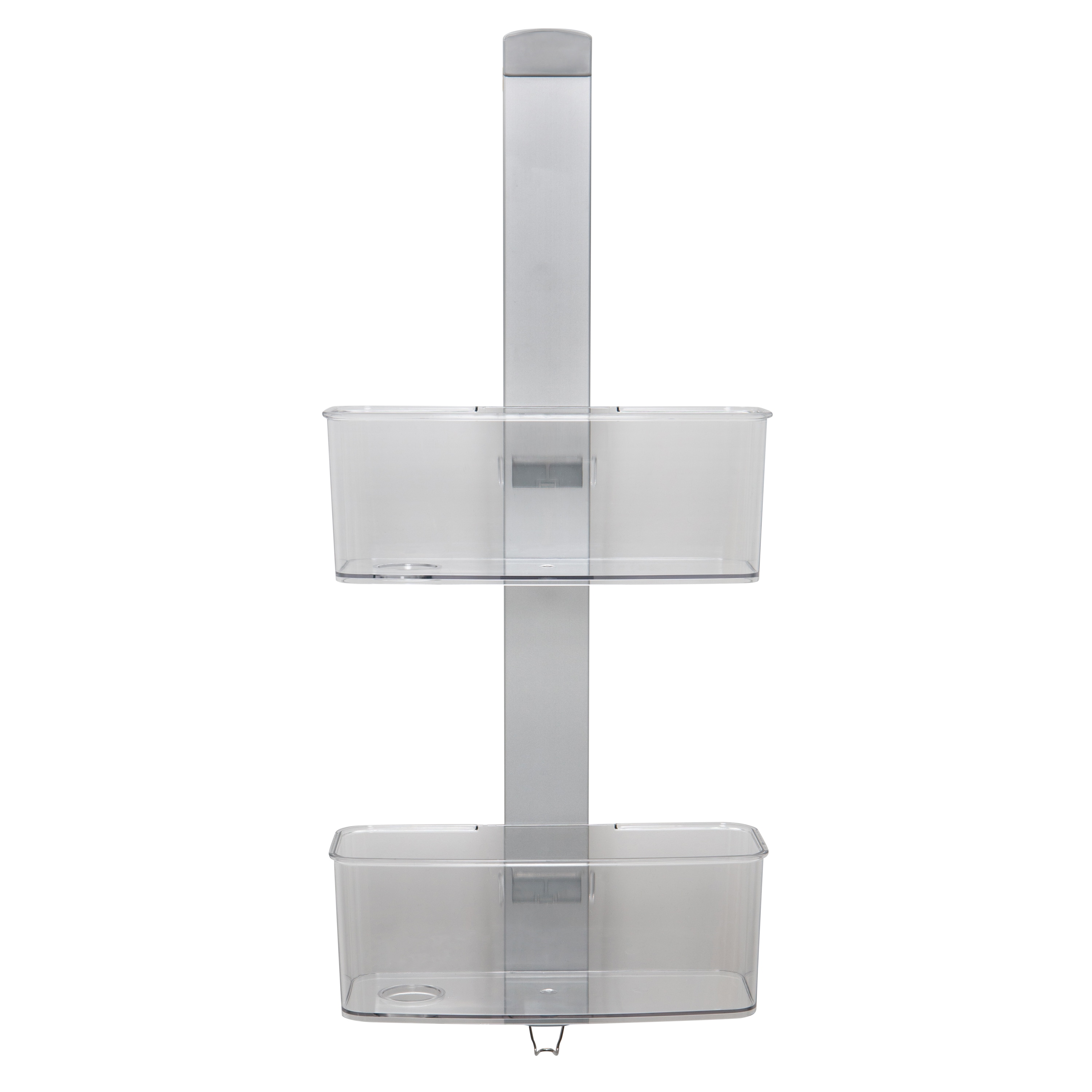 Bath Bliss 23952 Silver Aluminum 2 -Shelf Hanging shower caddy 5.12-in x 11.42-in x 27.17-in