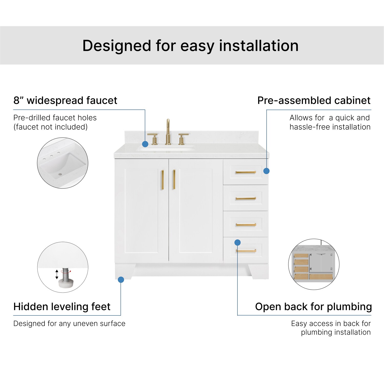 ARIEL Q042SLCQRVOWHT Bath-Vanity-Combo - View #6