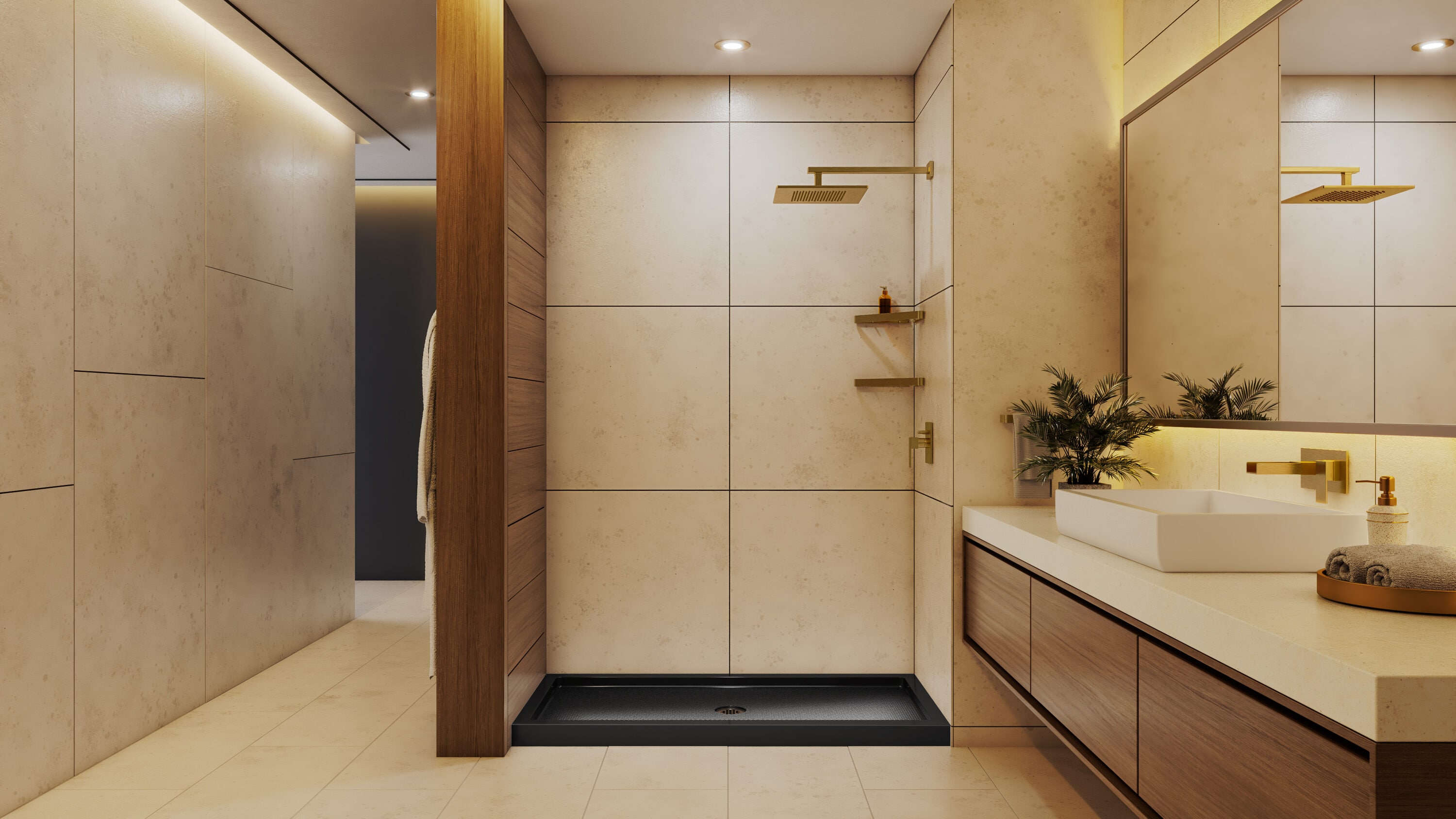 DreamLine SlimLine 54-in W x 32-in L Center Black Single Threshold Rectangle Shower Pan Base with 2.75-in H Threshold