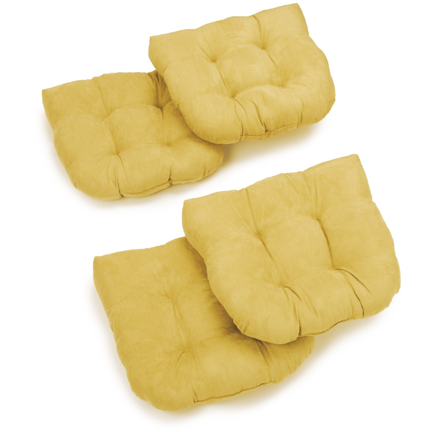 60-inch by 19-inch Tufted Solid Twill Bench Cushion Yellow-Color