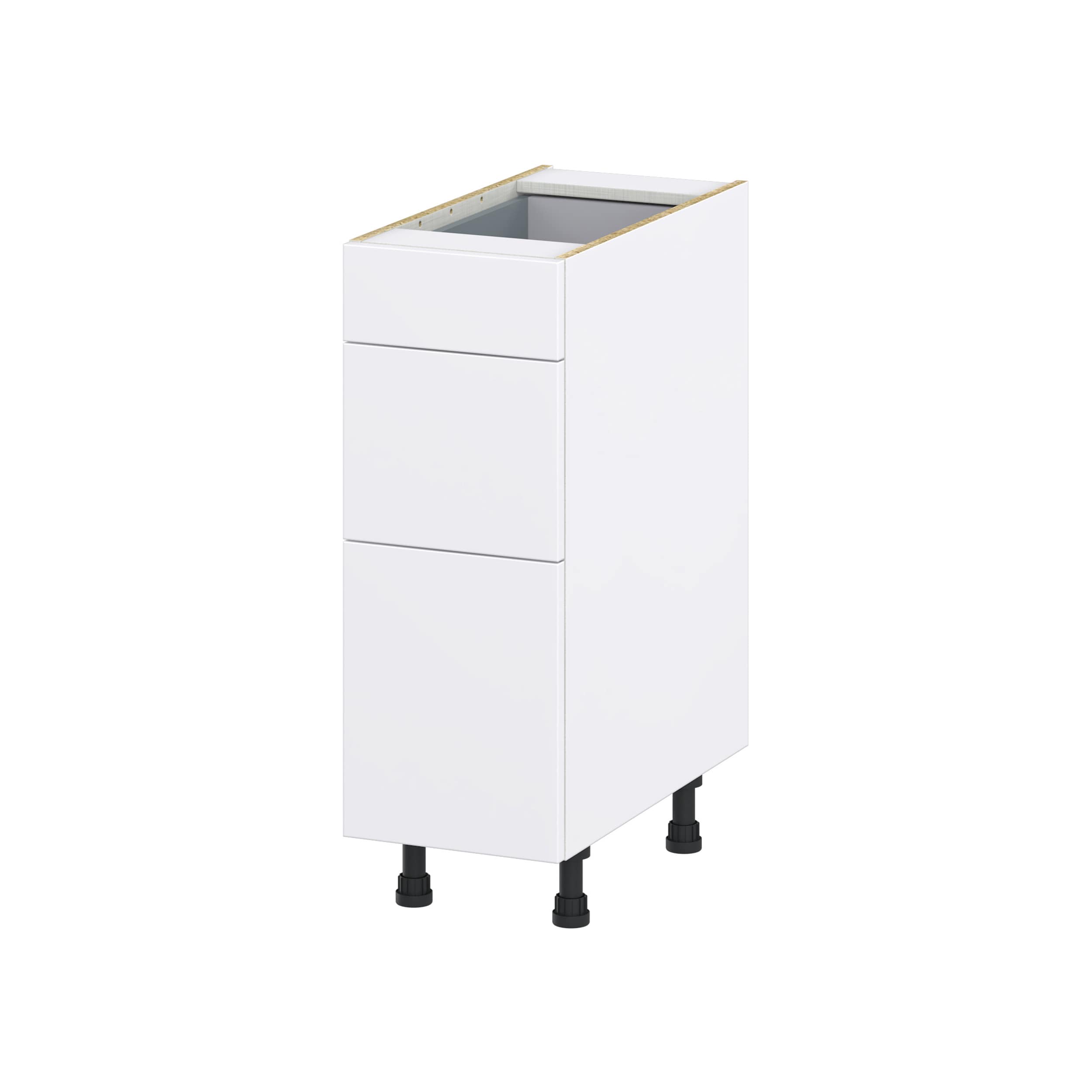 Hugo&Borg DSB3D12-LA Lasalle 12-in W x 34.5-in H x 24-in D Bright White Slab 3 -Drawers Drawer Base Fully assembled Cabinet (Flat Panel Slab)