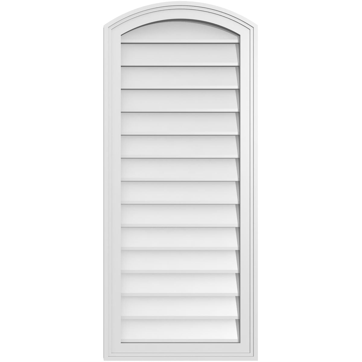 Ekena Millwork GVPAR18X4202SN 18-Inches x 42-Inches Off-white Round top PVC Gable Louver Vent