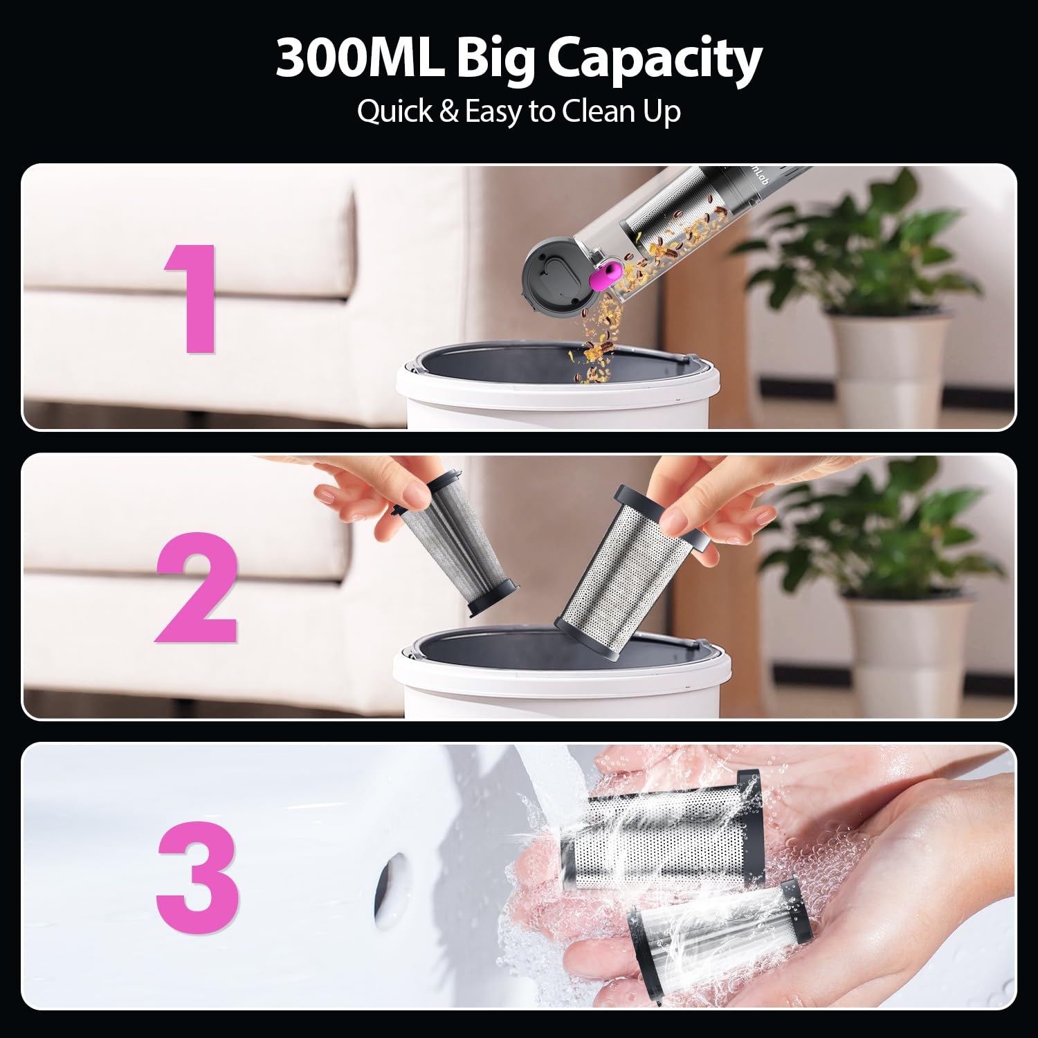 Anqtovp  Handheld Vacuum Cordless 25000Pa Car Vacuum 3 in 1 Handheld Vacuum Includes Smart Display and Charging Base Hand Vac Cordless renewable Sansujyuku sansujyuku.com