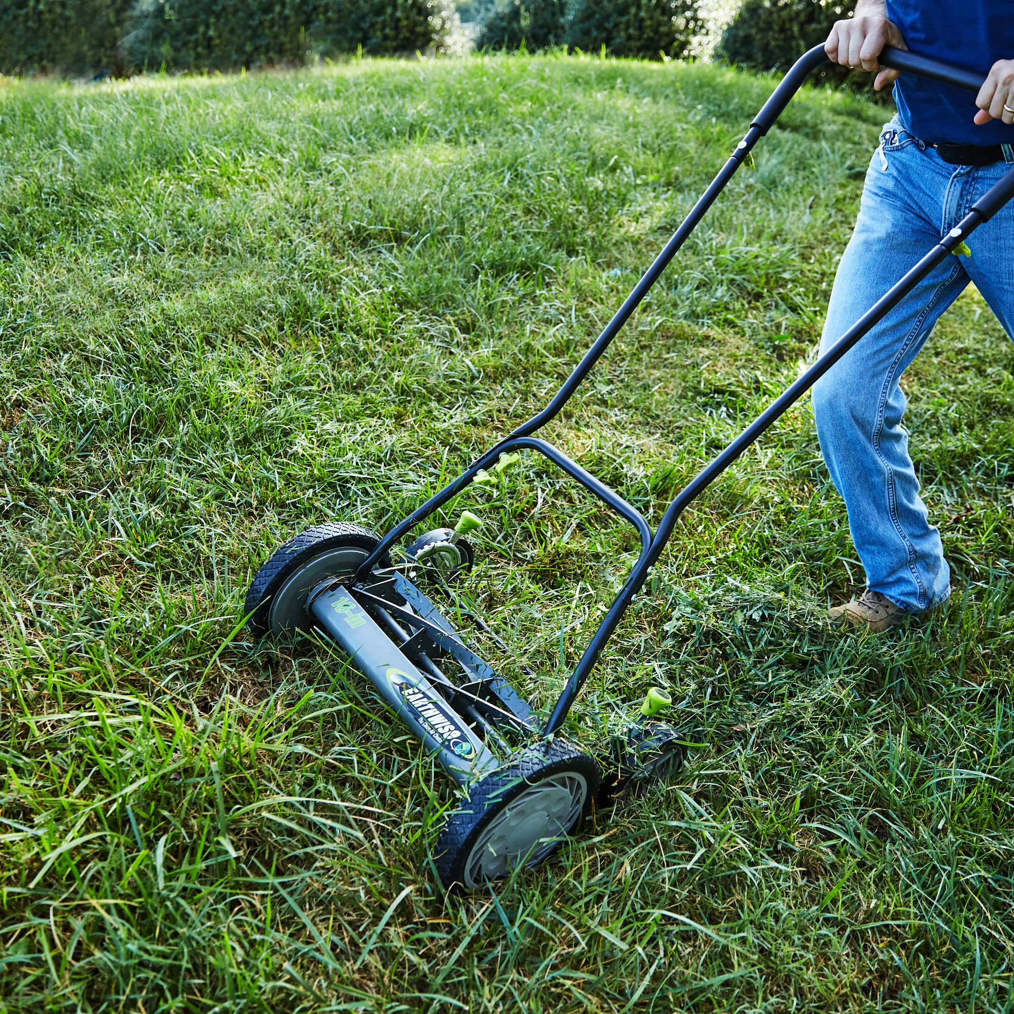  20in Lawn Mower Manual Push Reel Mower Outdoor Lawn Walk Push  Mower Cutting Grass Catcher 5 Blades for Villas,Parks,Gardens : Patio, Lawn  & Garden
