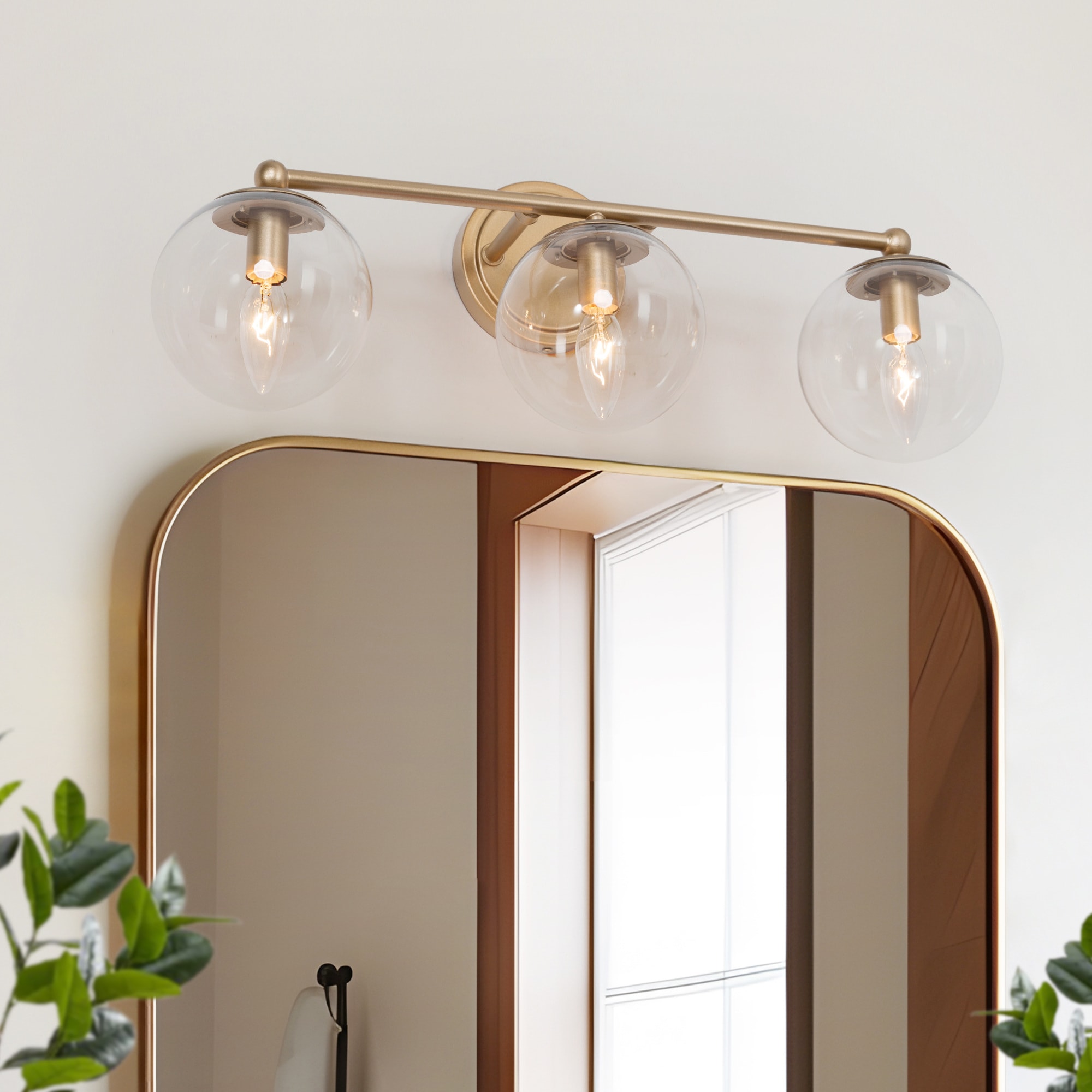 Uolfin F32UEZ-LWS24024-67 22-in 3 -Light Matte Gold Modern/contemporary Vanity light
