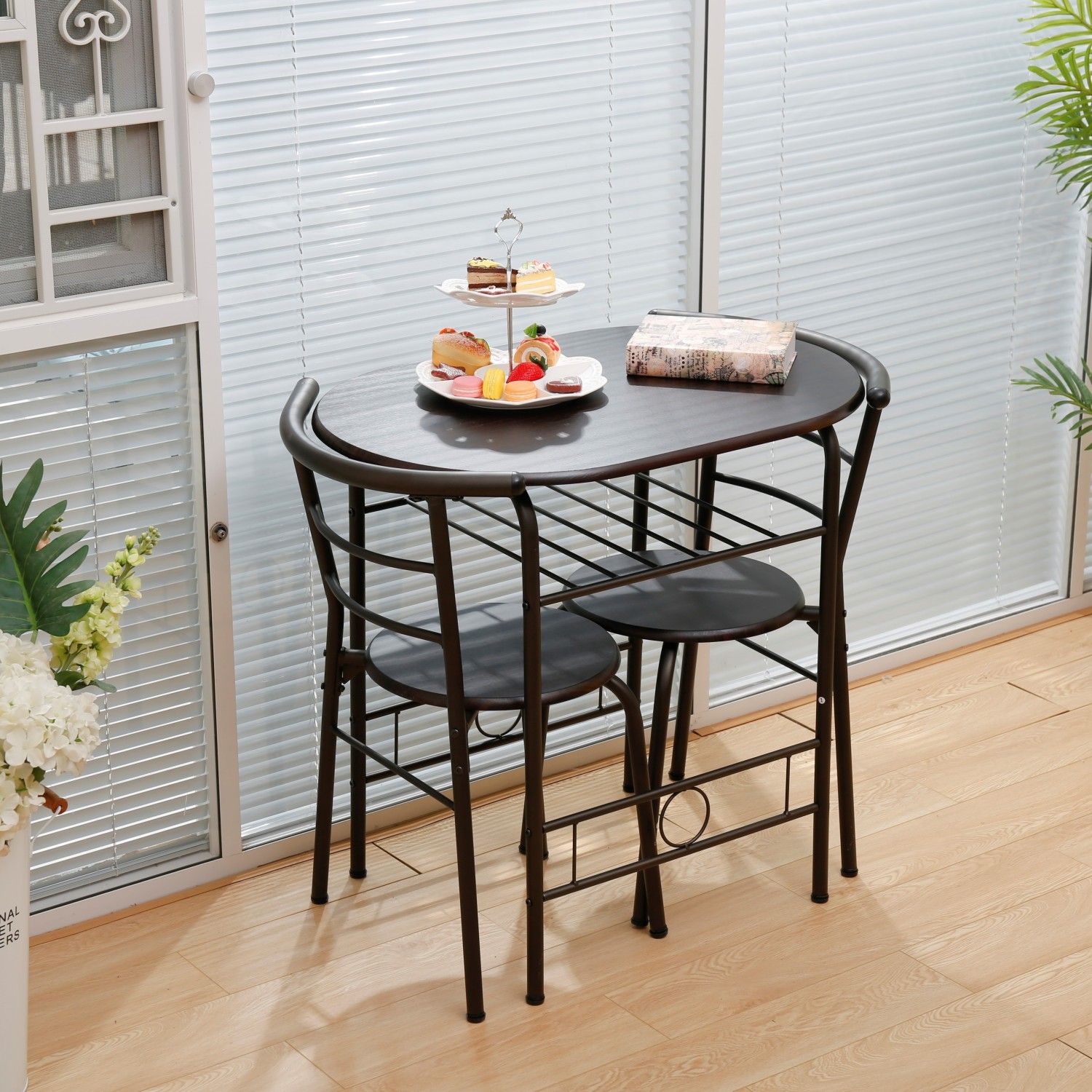 JASMODER W50167806 Black Contemporary/Modern Dining Room Set with Rectangular Table ( Seats 4 )