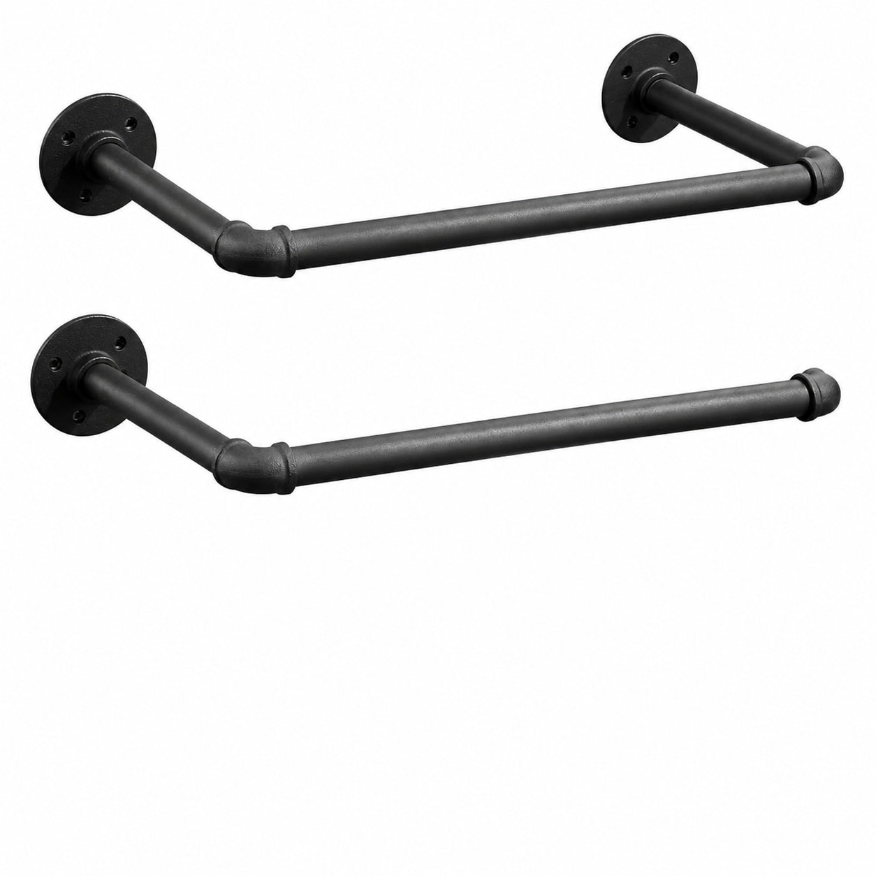 Aoibox - 21 in Industrial Pipe Wall Mounted Clothes Rack Set of 2 Heavy Duty Garment Bar with 10...