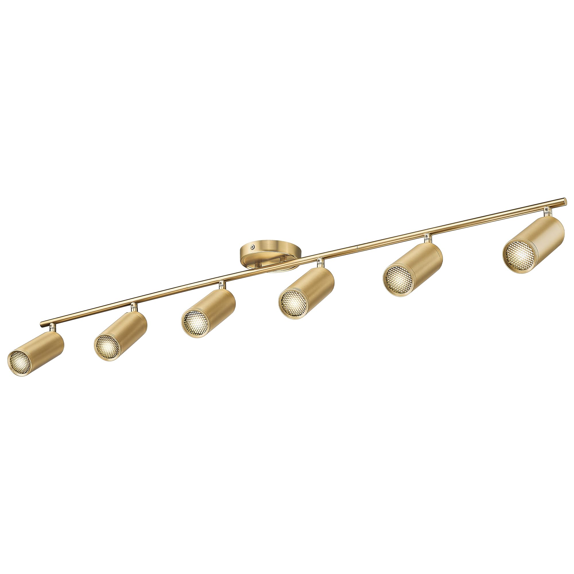 Yichuhaoxi  47 Inch Gold Track Lighting Kit 6 Adjustable LED Heads GU10 Base 3000K LED Bulbs Included Modern Ceiling Fixture for Kitchen Living
