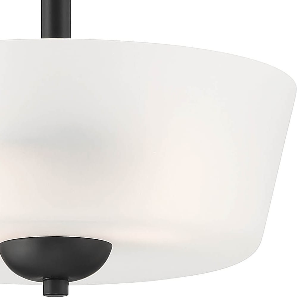 Malone 12" Matte Black Transitional Drum Ceiling Light
