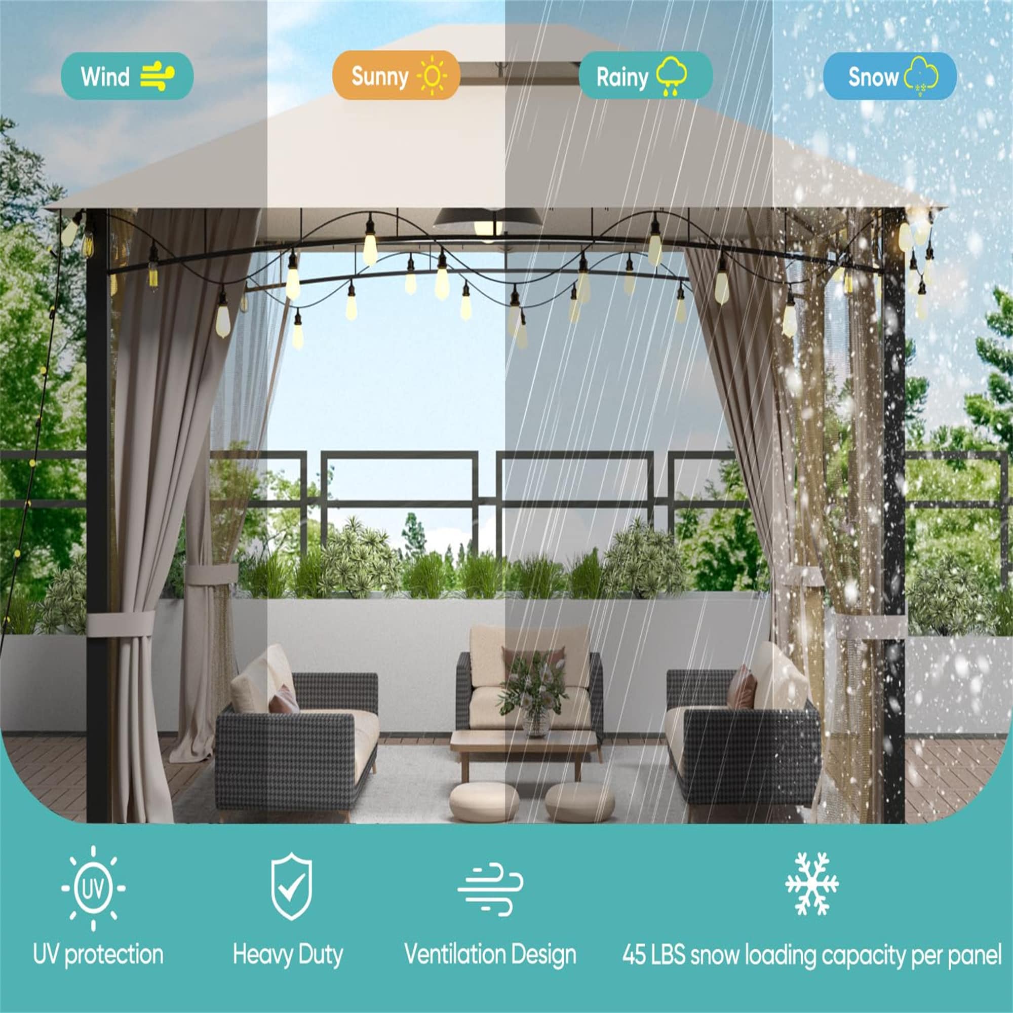 BABOOM BOM-1575AAB-OR Wood-Resin-Gazebos - View #2