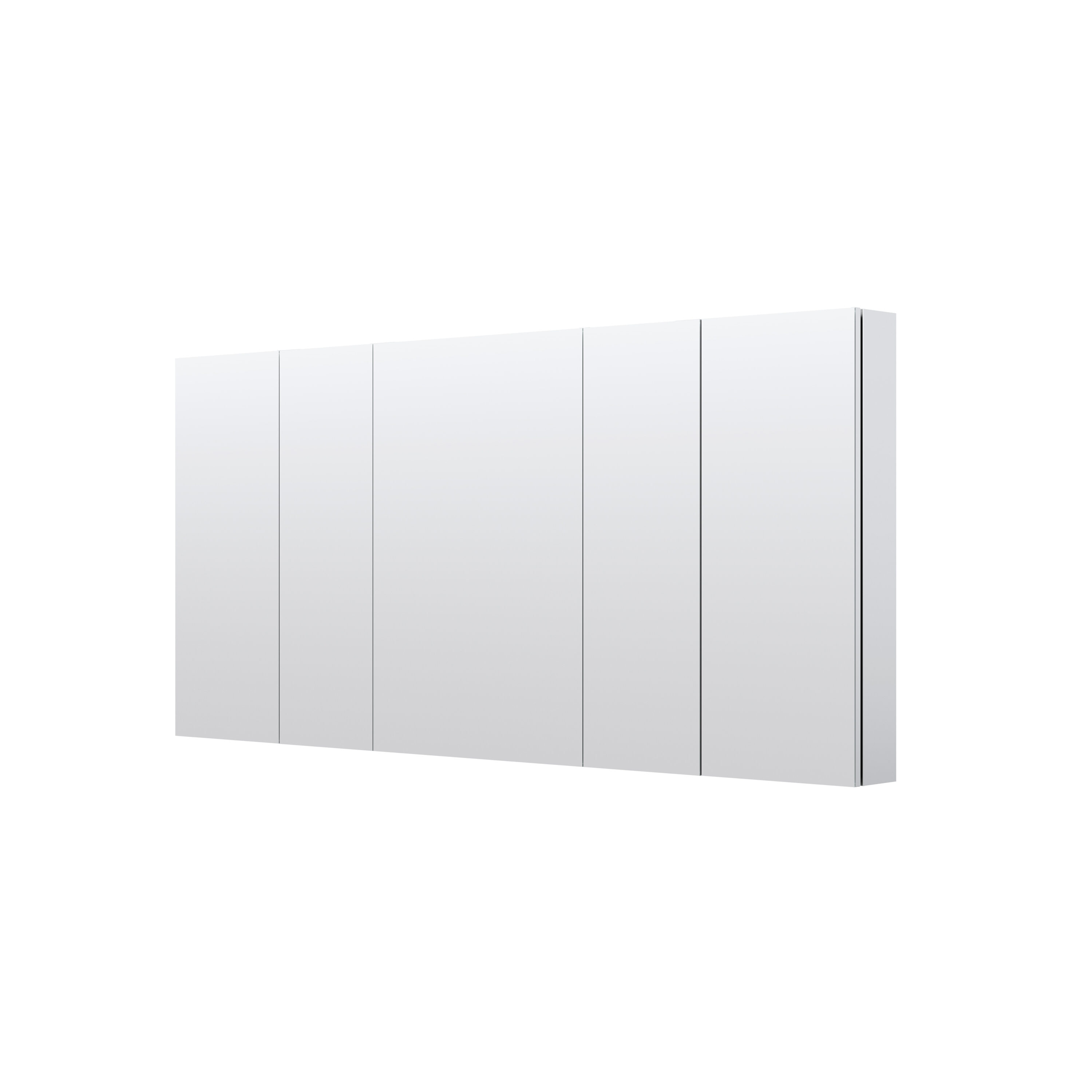 WELLFOR RA-6430CJ 64-in x 30-in Surface/Recessed Mount Chrome Aluminum Mirrored Rectangle Soft Close Medicine Cabinet