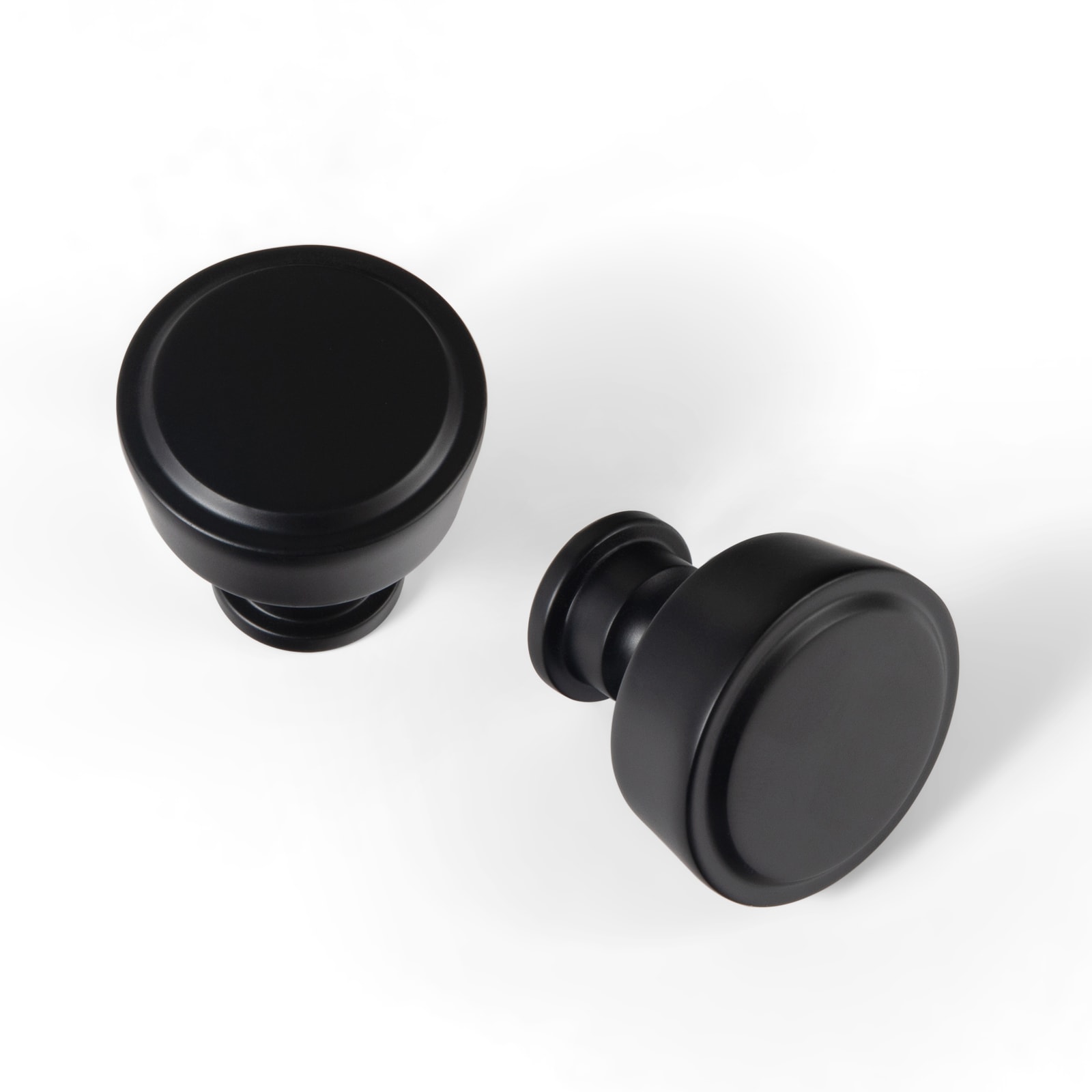 Miaokesen 2231B-DK 1-1/4-in Matte Black Round Modern Cabinet Knob 6 -Pack