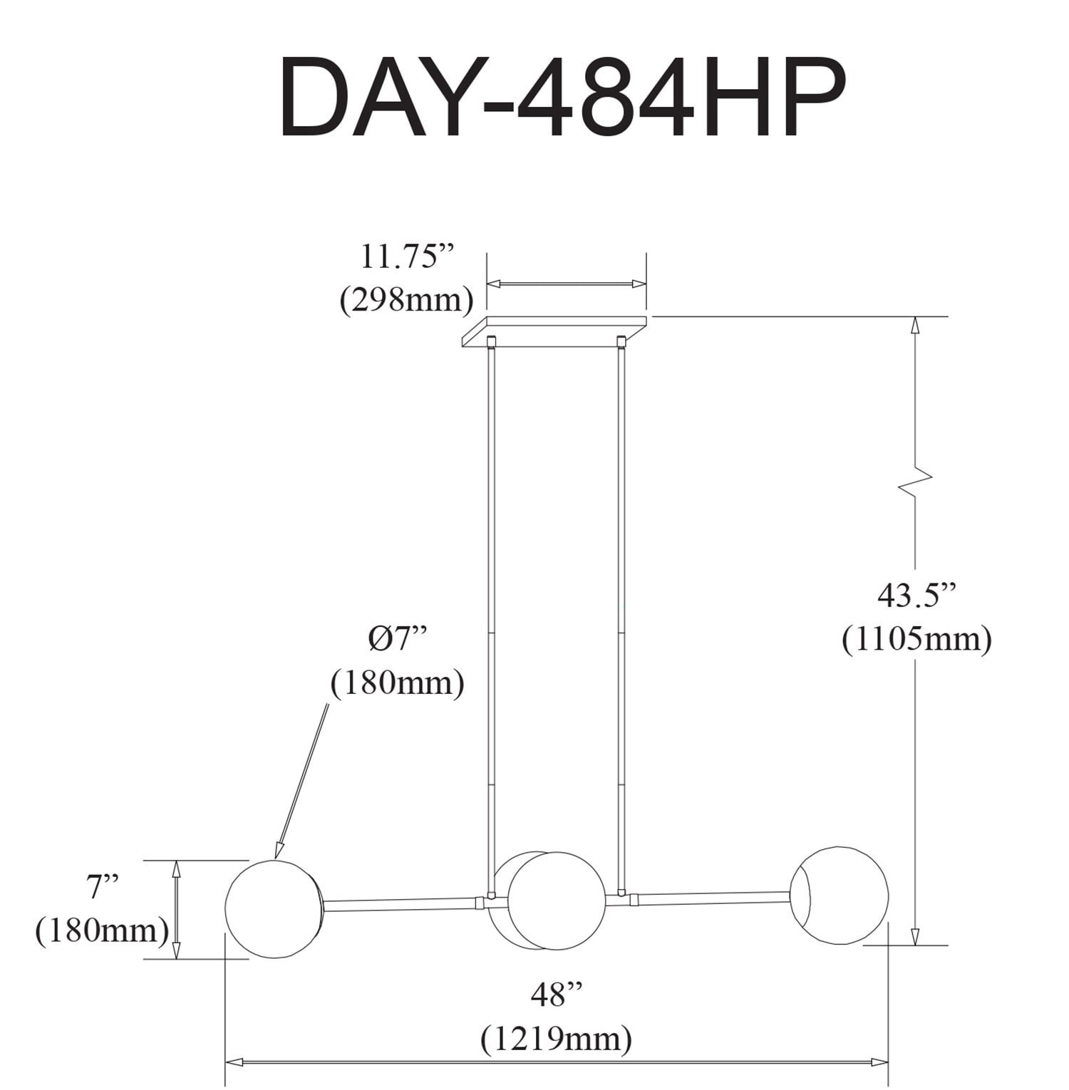 Dainolite DAY-484HP-AGB Pendant-Lights - View #2