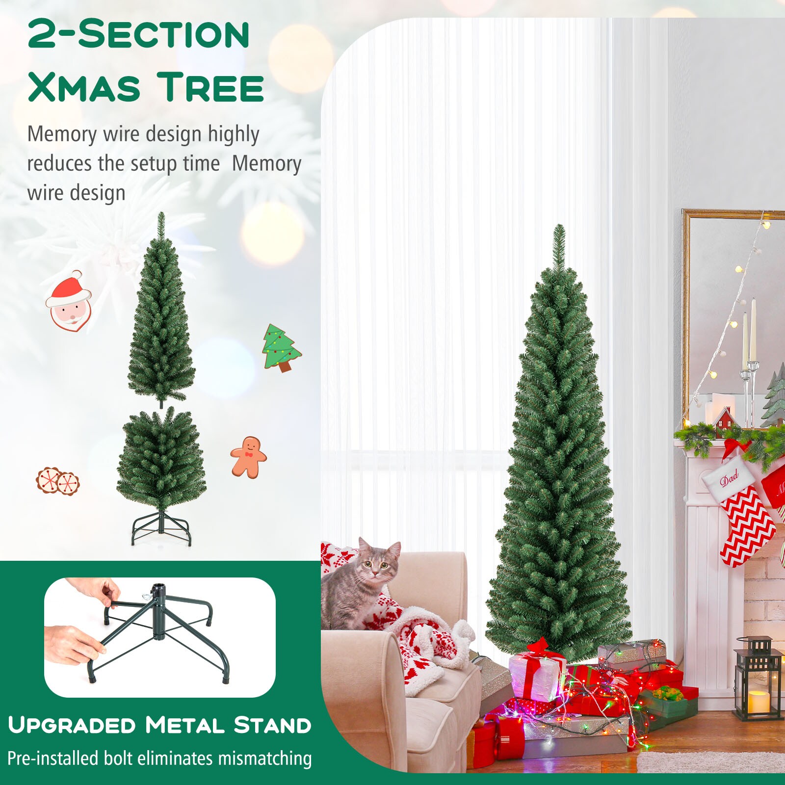 WELLFOR CM-HGY-23459US Artificial-Christmas-Trees - View #12