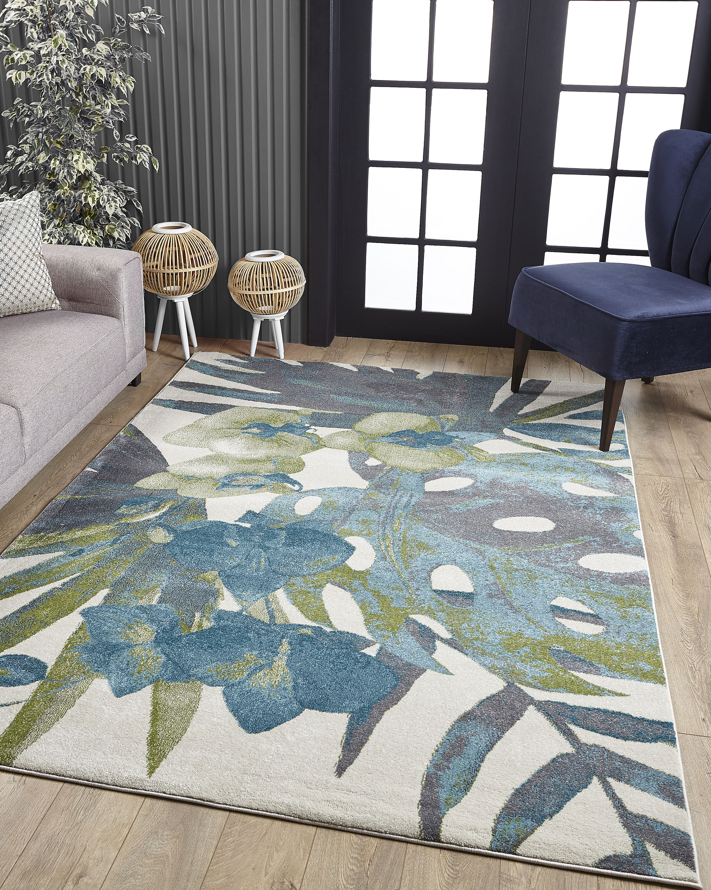 Everyday Woven EVE627533X411 3 x 5 (ft) Polypropylene Multi Rectangular Indoor Floral/Botanical Tropical Area rug