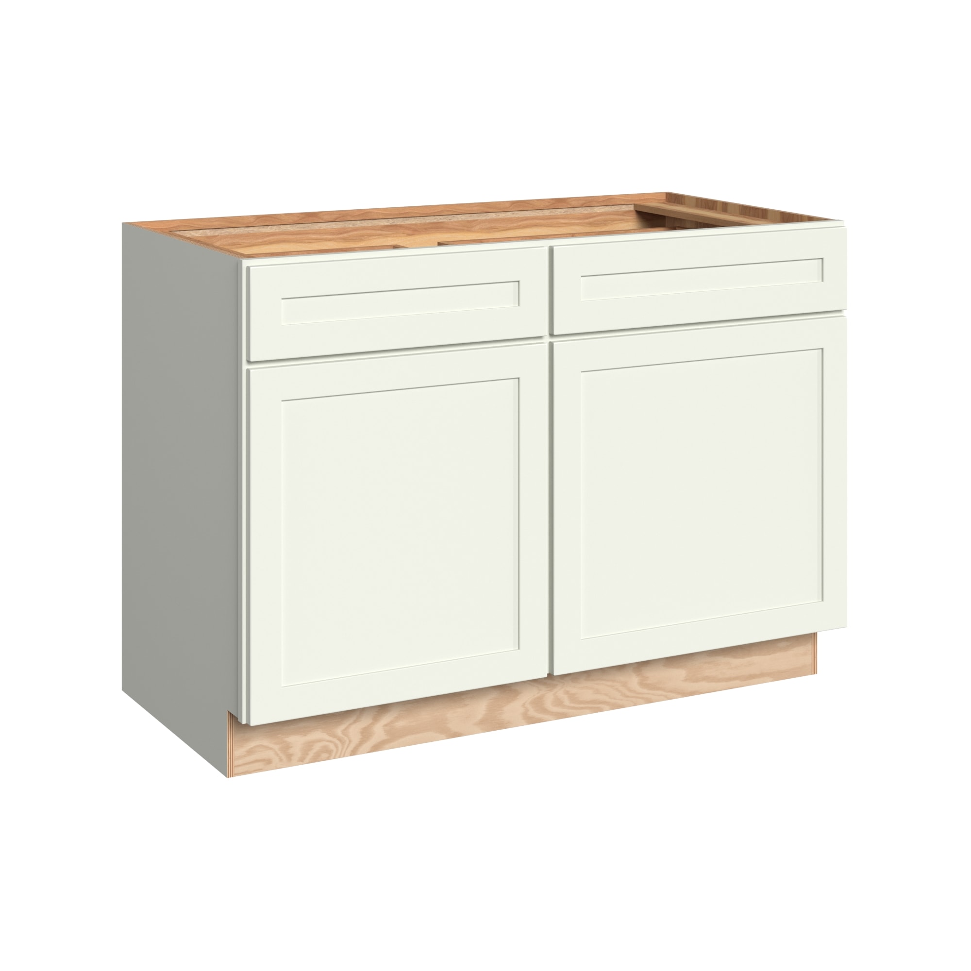 KraftMaid Momentum B48G71 Deveron 48-in W x 34.5-in H x 24-in D Dove White 2 -Drawers Base Fully assembled Plywood Cabinet (Recessed Panel Shaker)