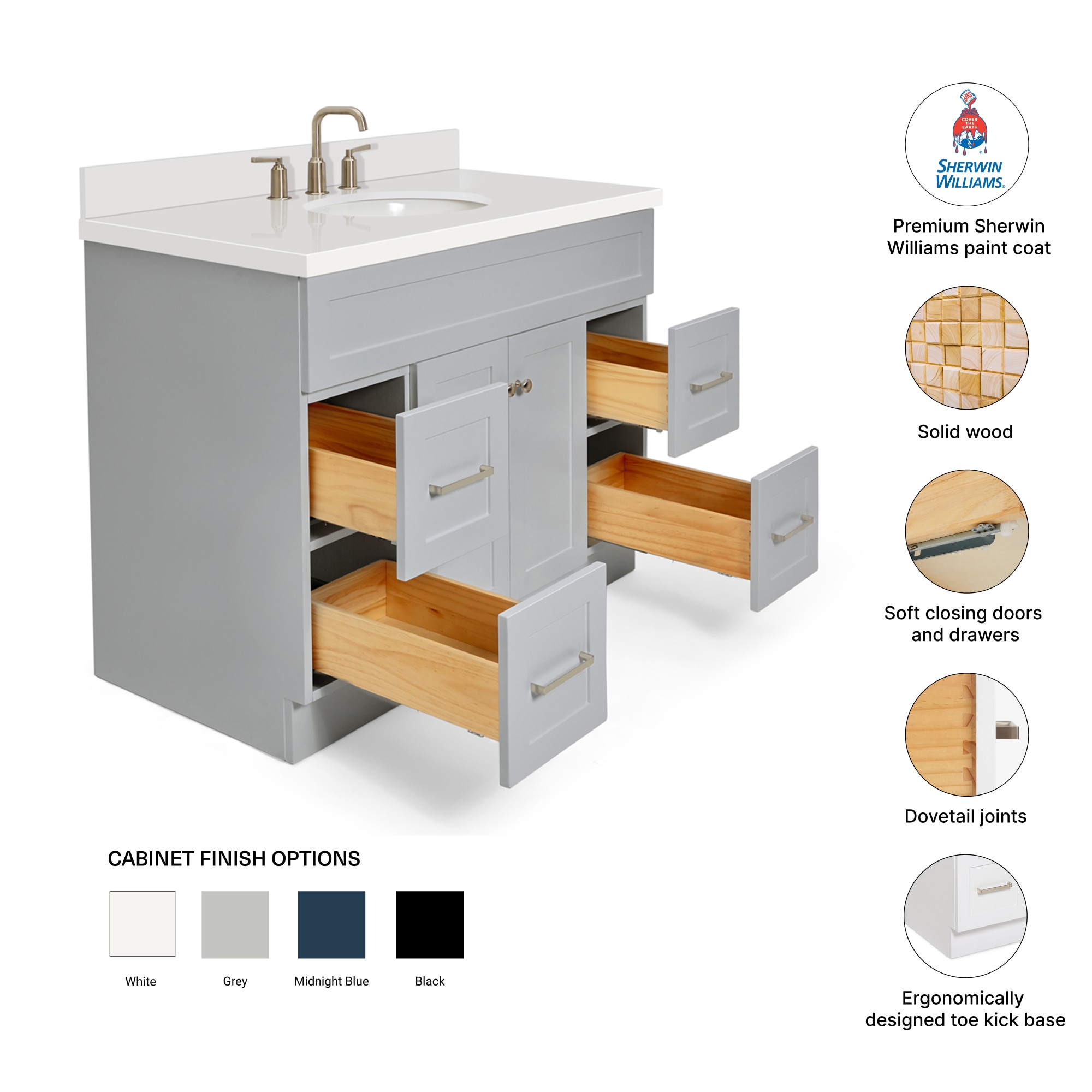 ARIEL F043SWQOVOGRY Bath-Vanity-Combo - View #4