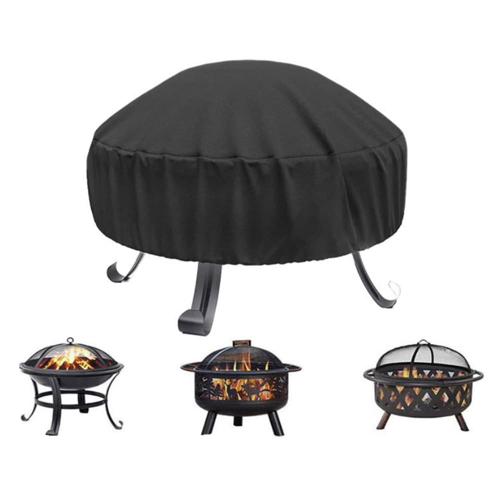 Shatex Fire Pit Cover 48-in Black Round Firepit Cover in the Fire Pit ...
