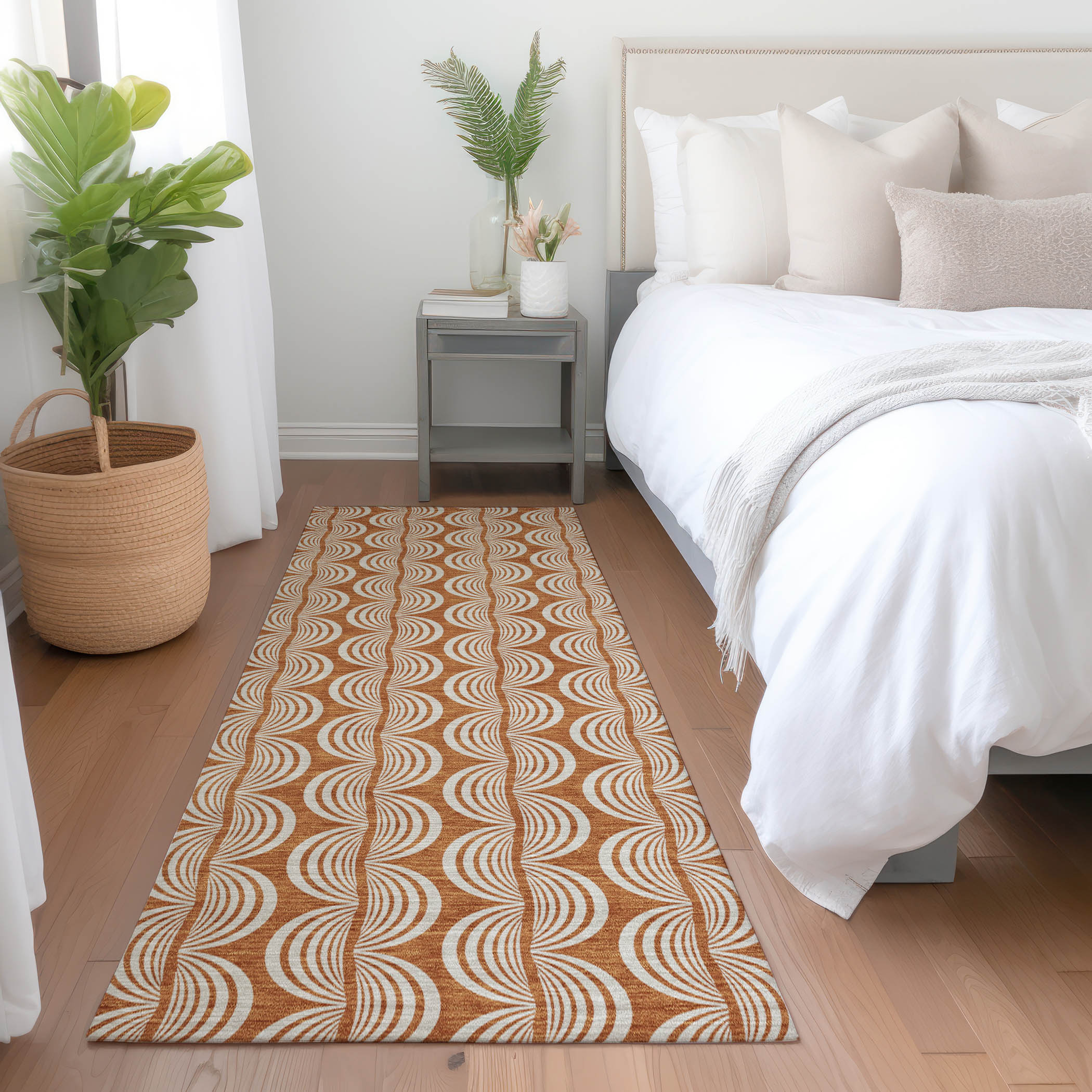 Addison Rugs ACN1055PK2X8 Chantille ACN1055PK 2 x 7 (ft) Polyester Paprika Rectangular Indoor/Outdoor Geometric Machine washable Runner rug