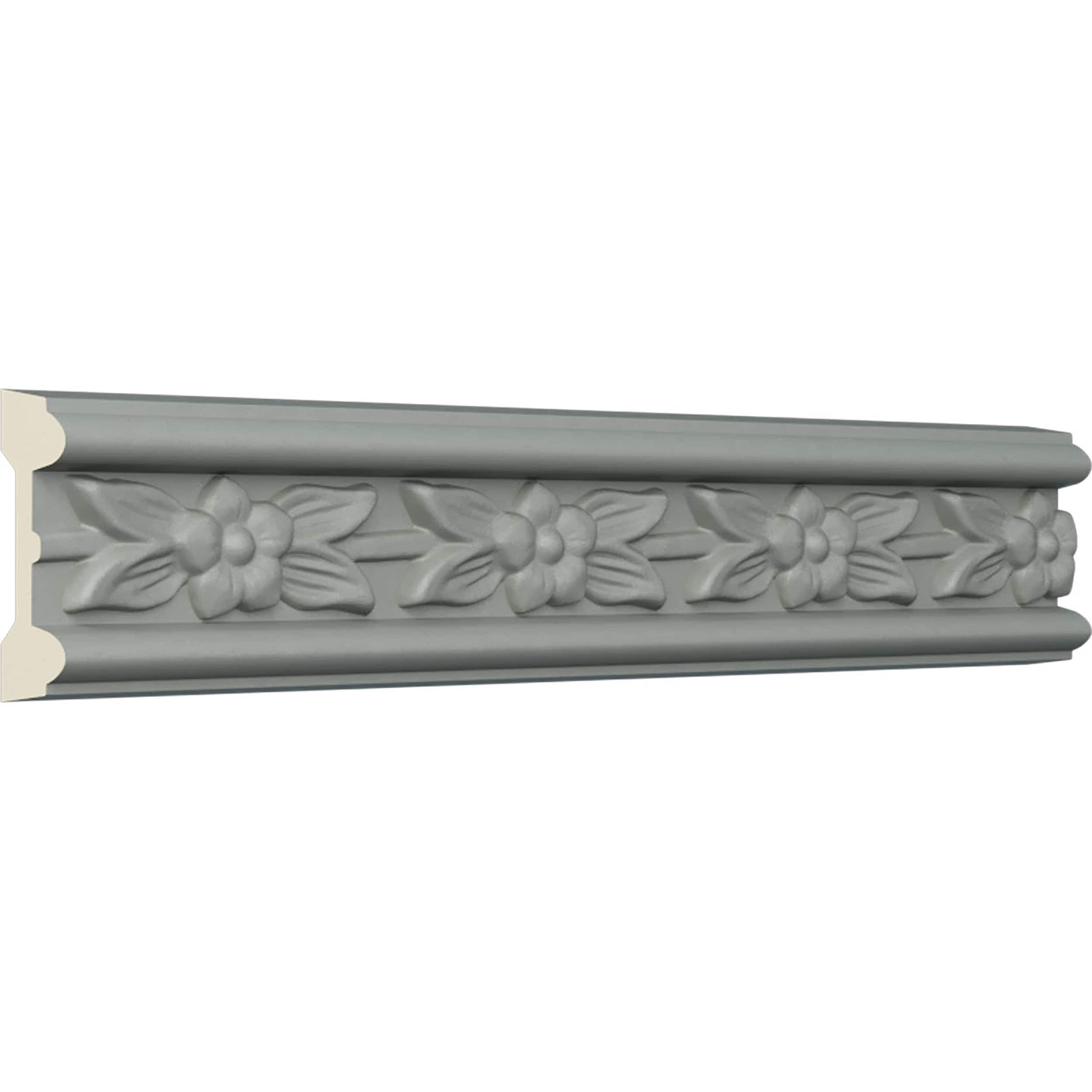 White Primed Polyurethane Flower Crown Moulding Set