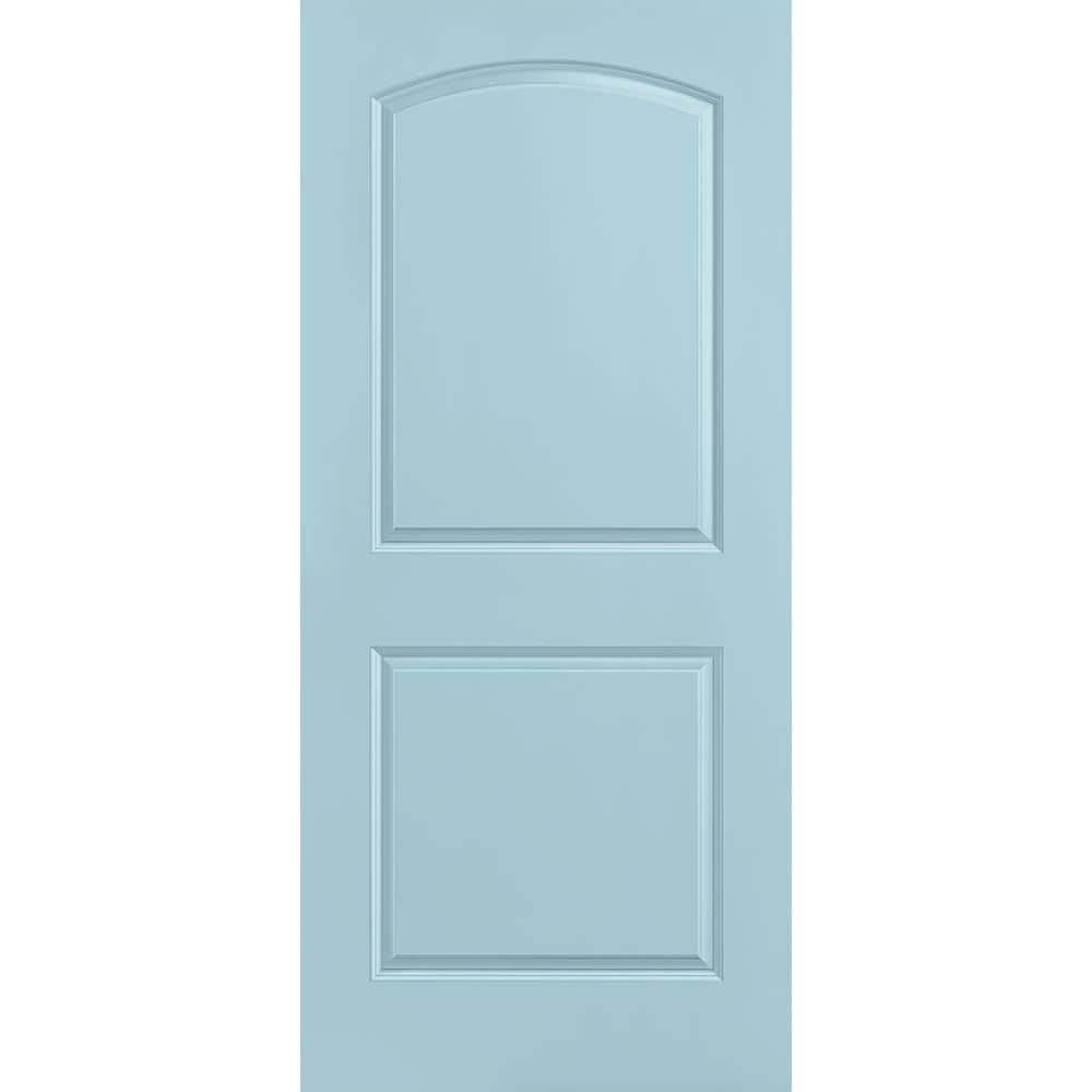 Masonite 1317719 Roman 36-in x 80-in Sea Mist 2-panel round top Smooth Solid core Prefinished Molded composite Slab Door
