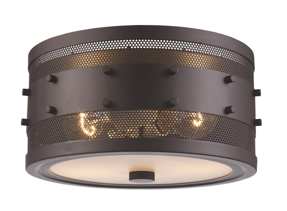 Lucid Lighting 14310 ROB 2 -Light 11-in Oil-rubbed Bronze Flush Mount Light