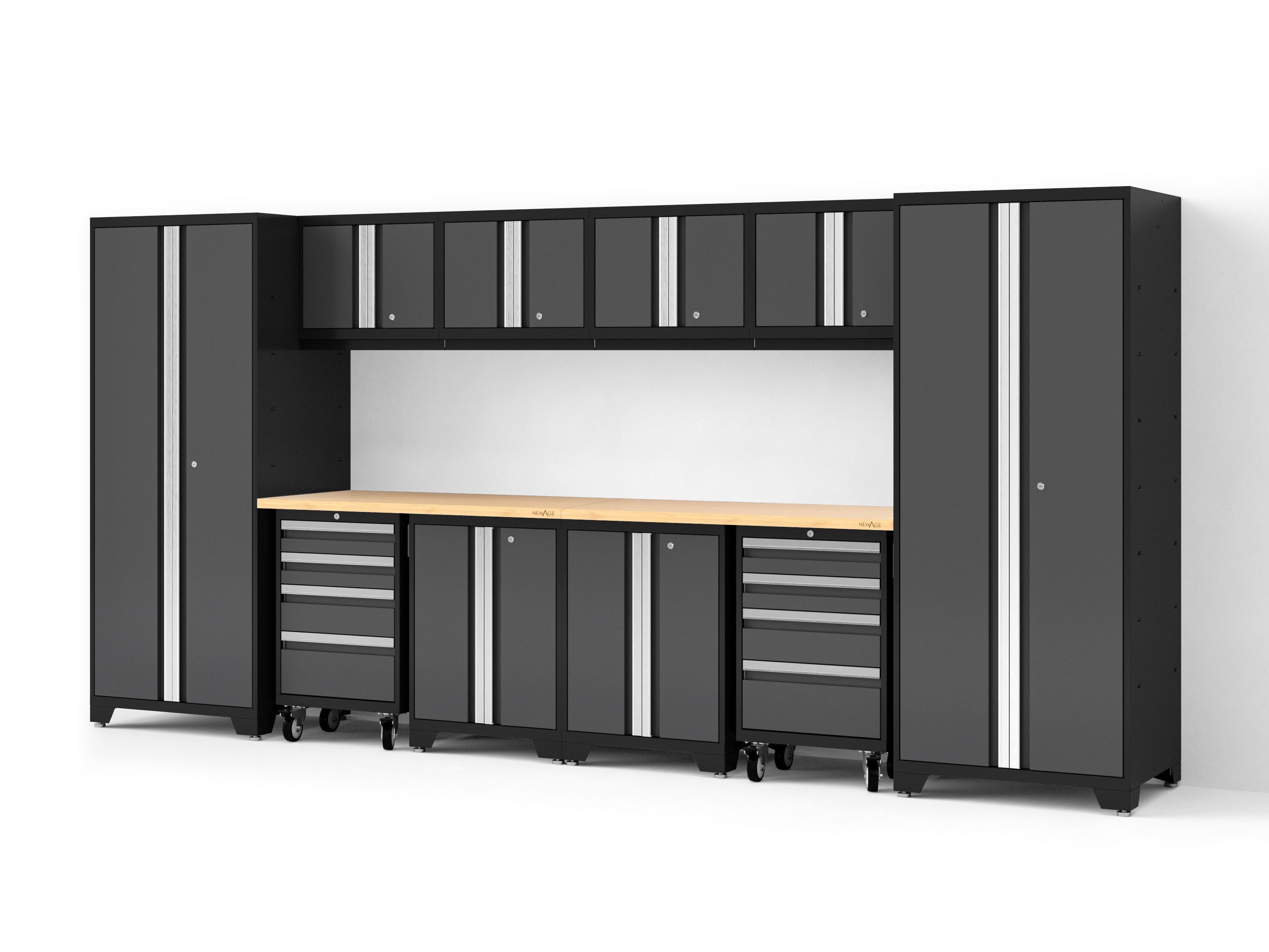 NewAge Products 156-in W x 76.75-in H x 24-in D 10-Cabinets Steel Garage Storage System